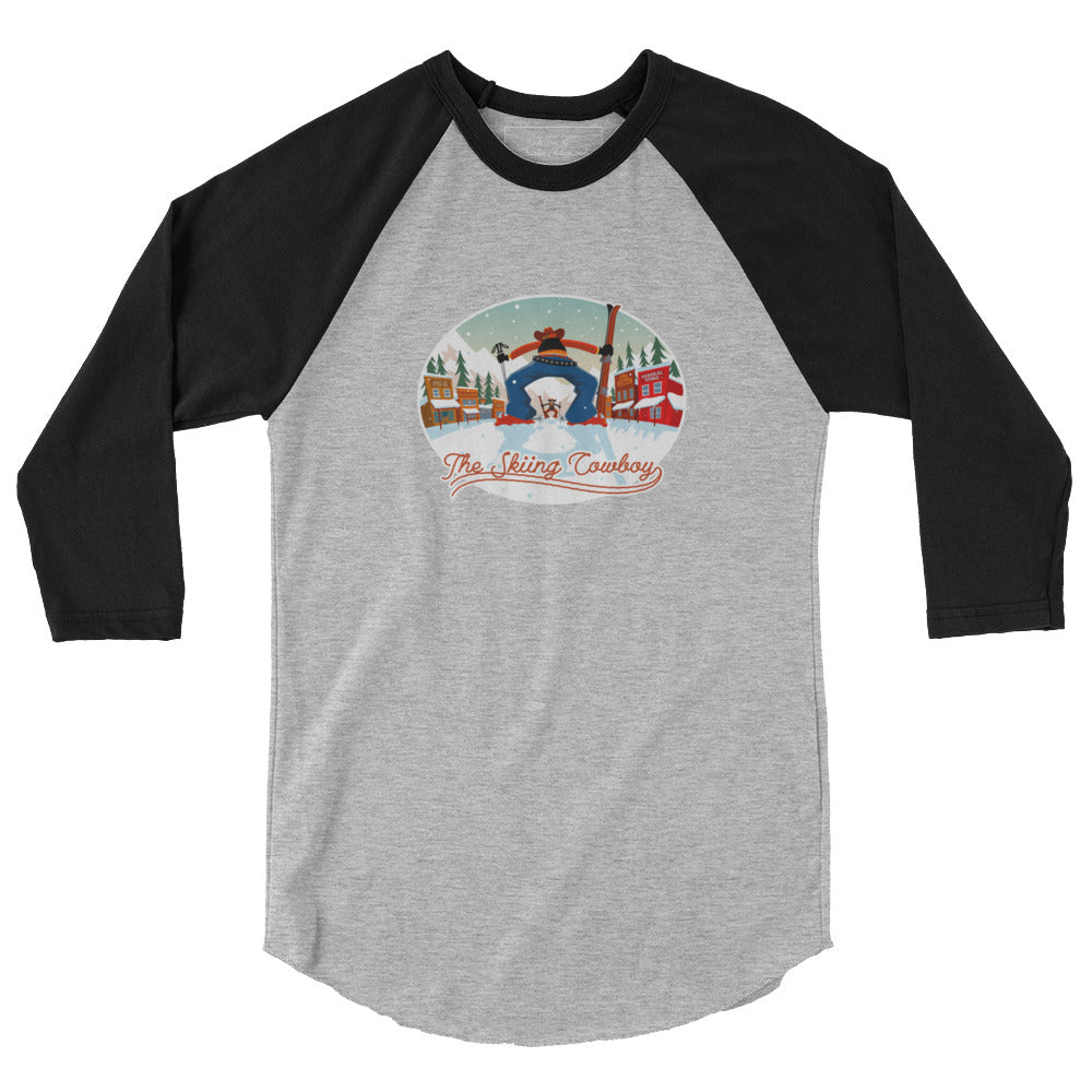 3/4 sleeve raglan t-shirt Ski Fight at OK Corral