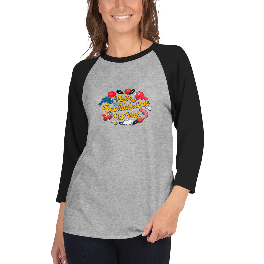 T-shirt à manches Raglan 3/4 Make Bouillabaisse Not War