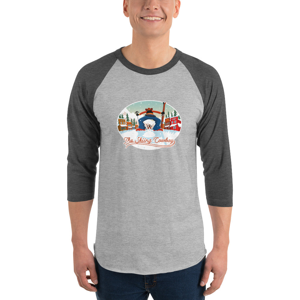 3/4 sleeve raglan t-shirt Ski Fight at OK Corral