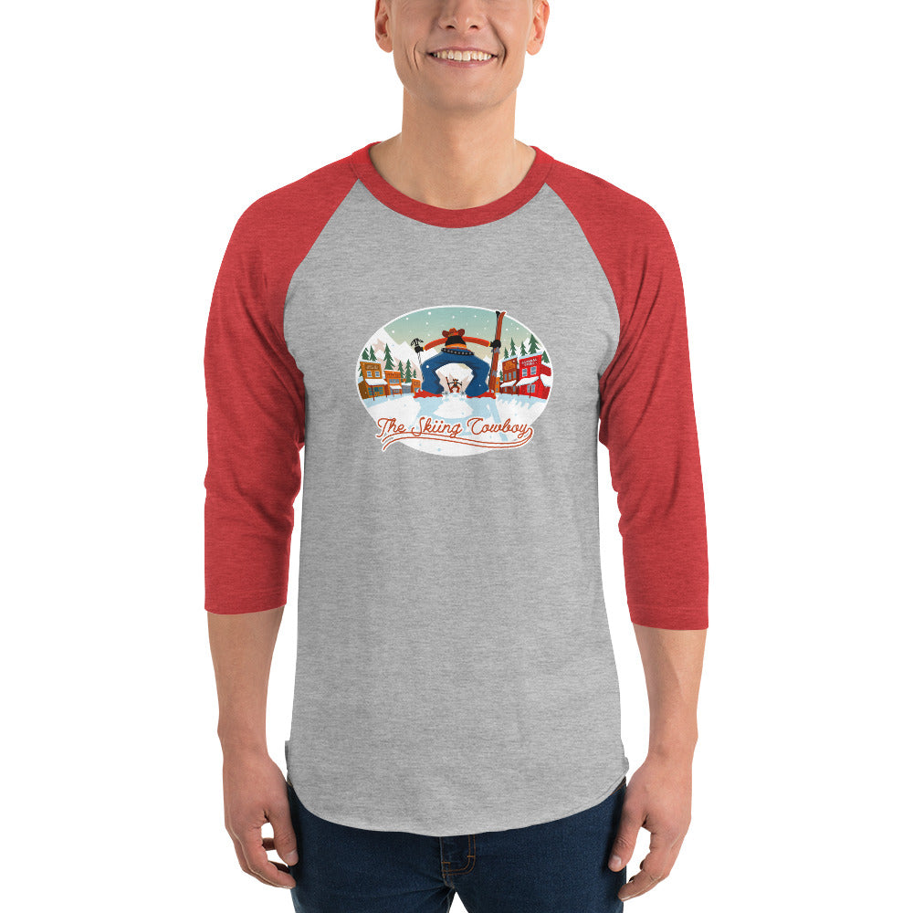 3/4 sleeve raglan t-shirt Ski Fight at OK Corral