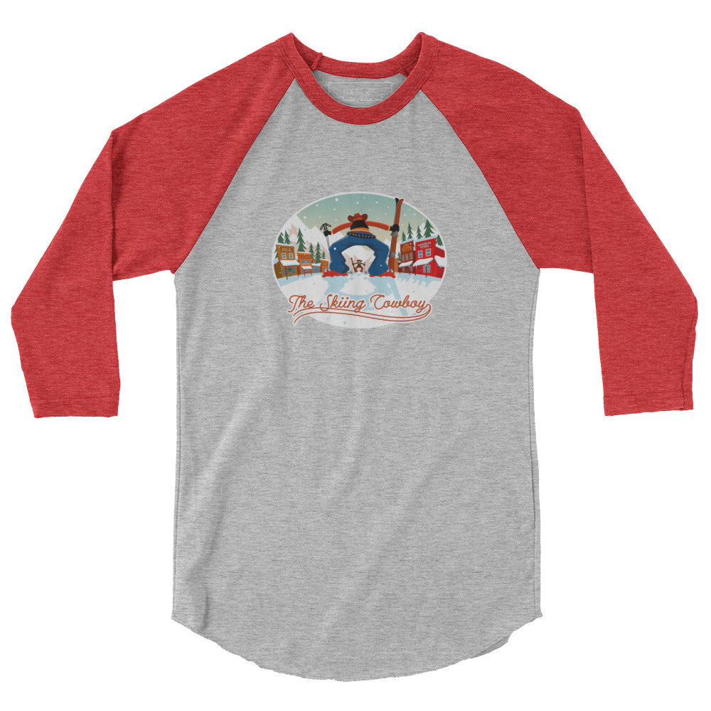 3/4 sleeve raglan t-shirt Ski Fight at OK Corral