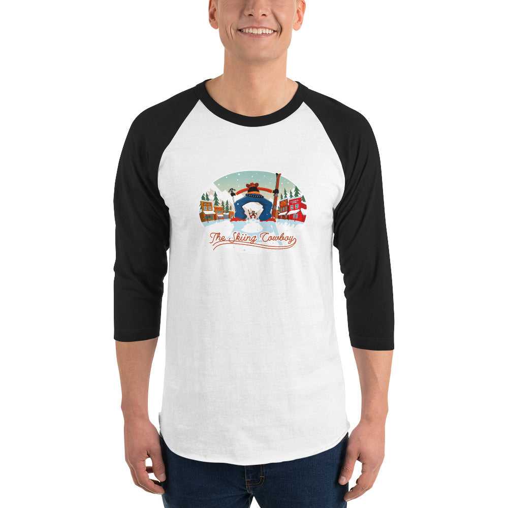 3/4 sleeve raglan t-shirt Ski Fight at OK Corral