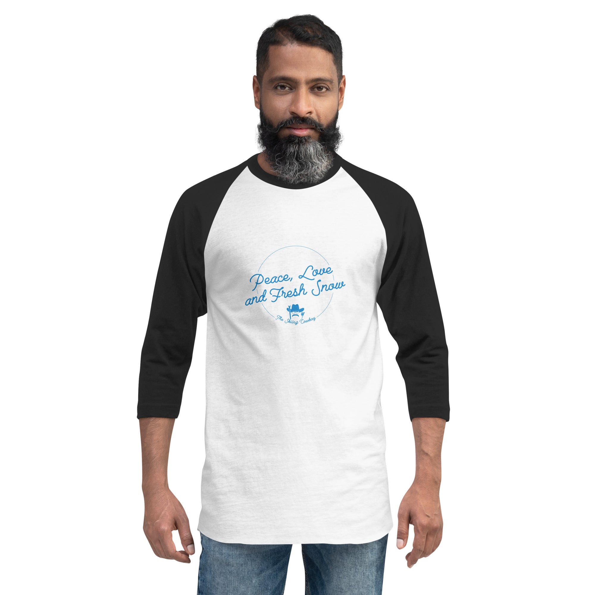 3/4 sleeve raglan t-shirt Peace, Love and Fresh Snow