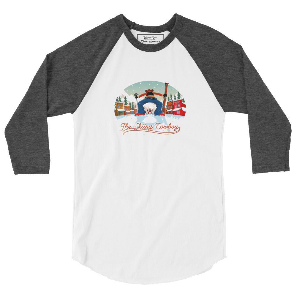 3/4 sleeve raglan t-shirt Ski Fight at OK Corral