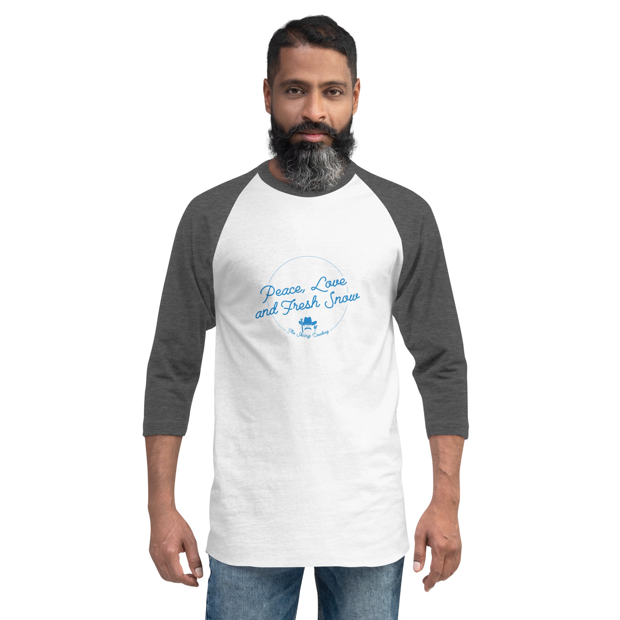 3/4 sleeve raglan t-shirt Peace, Love and Fresh Snow