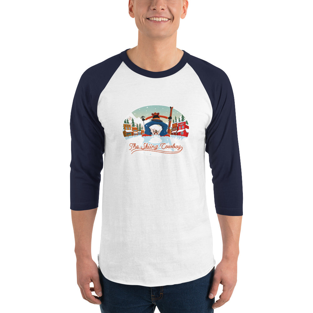 3/4 sleeve raglan t-shirt Ski Fight at OK Corral