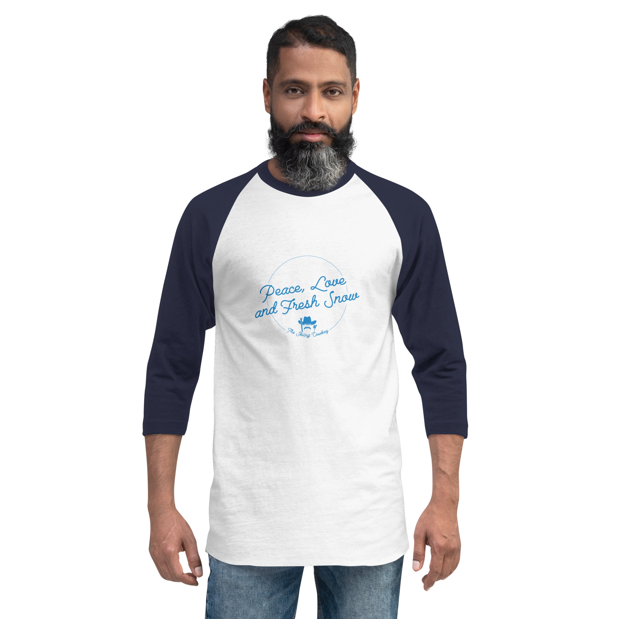 3/4 sleeve raglan t-shirt Peace, Love and Fresh Snow