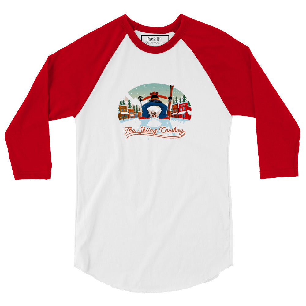 3/4 sleeve raglan t-shirt Ski Fight at OK Corral