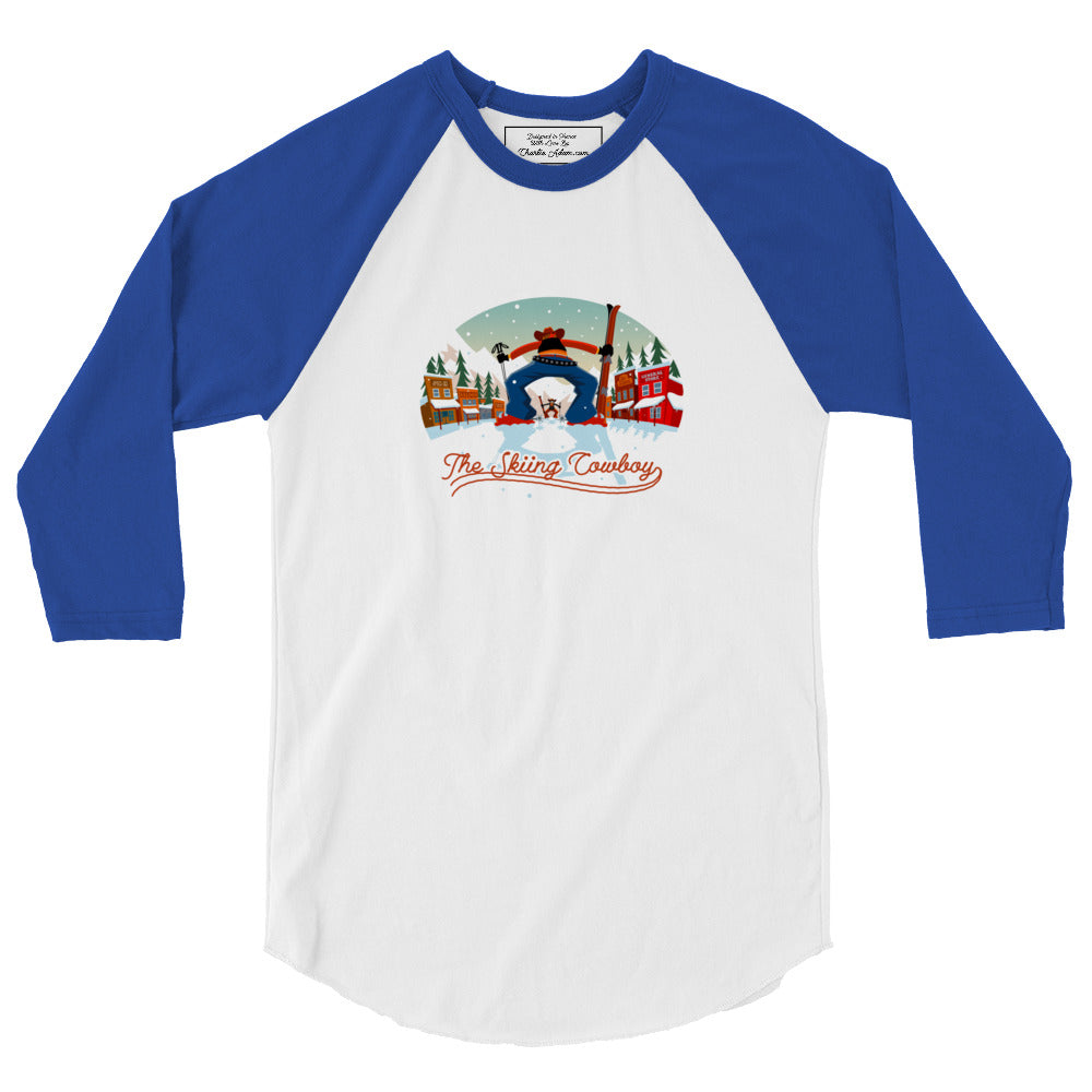 3/4 sleeve raglan t-shirt Ski Fight at OK Corral