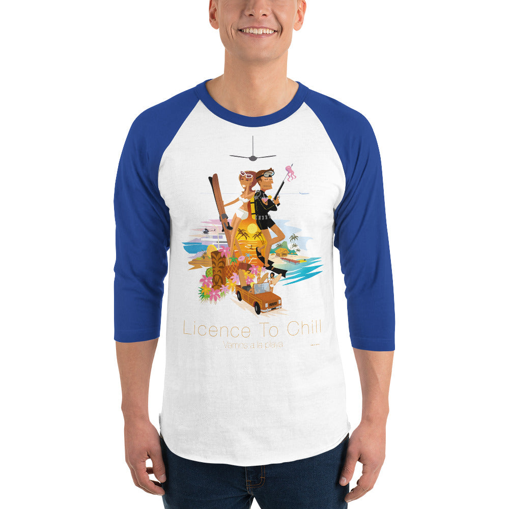 3/4 sleeve raglan t-shirt License to Chill Vamos a la Playa