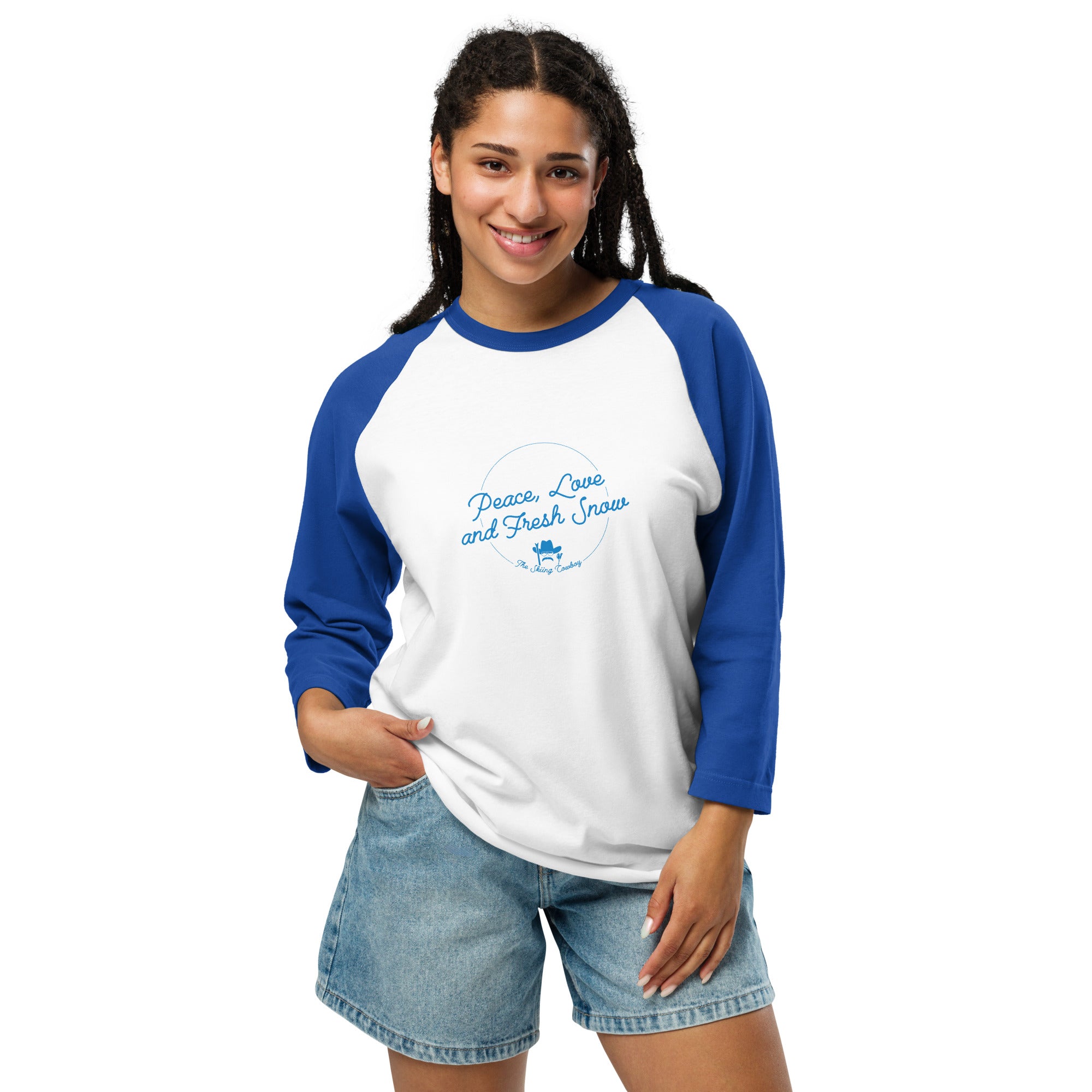 3/4 sleeve raglan t-shirt Peace, Love and Fresh Snow