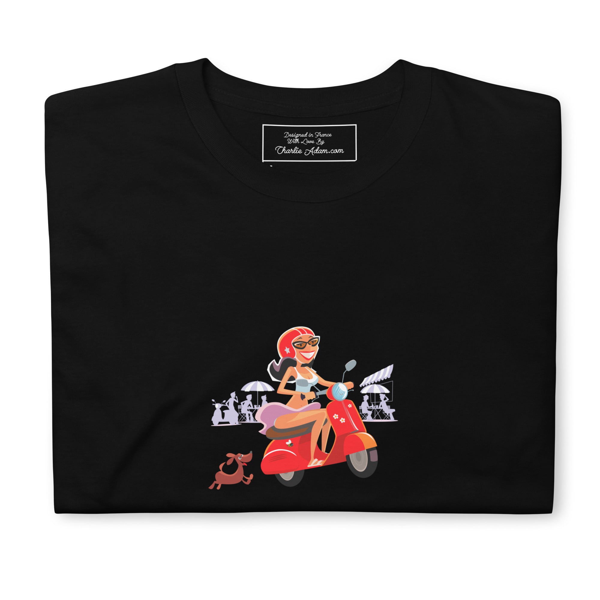 Softstyle Cotton T-Shirt Vespa Girl in St Tropez