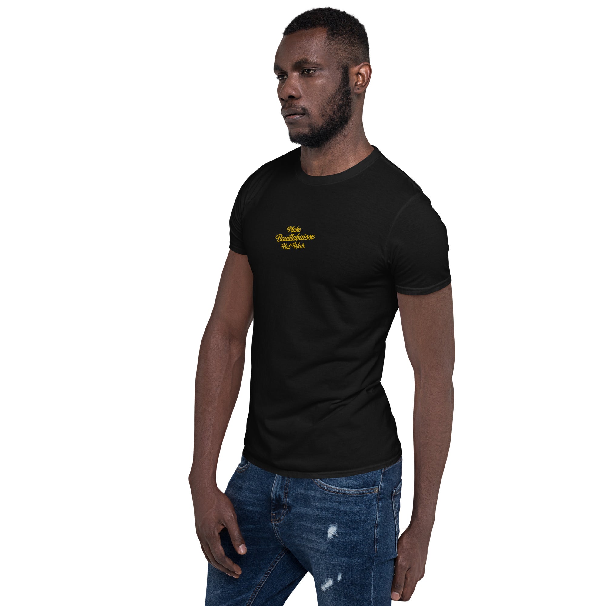 T-shirt softstyle en coton Make Bouillabaisse Not War brodé