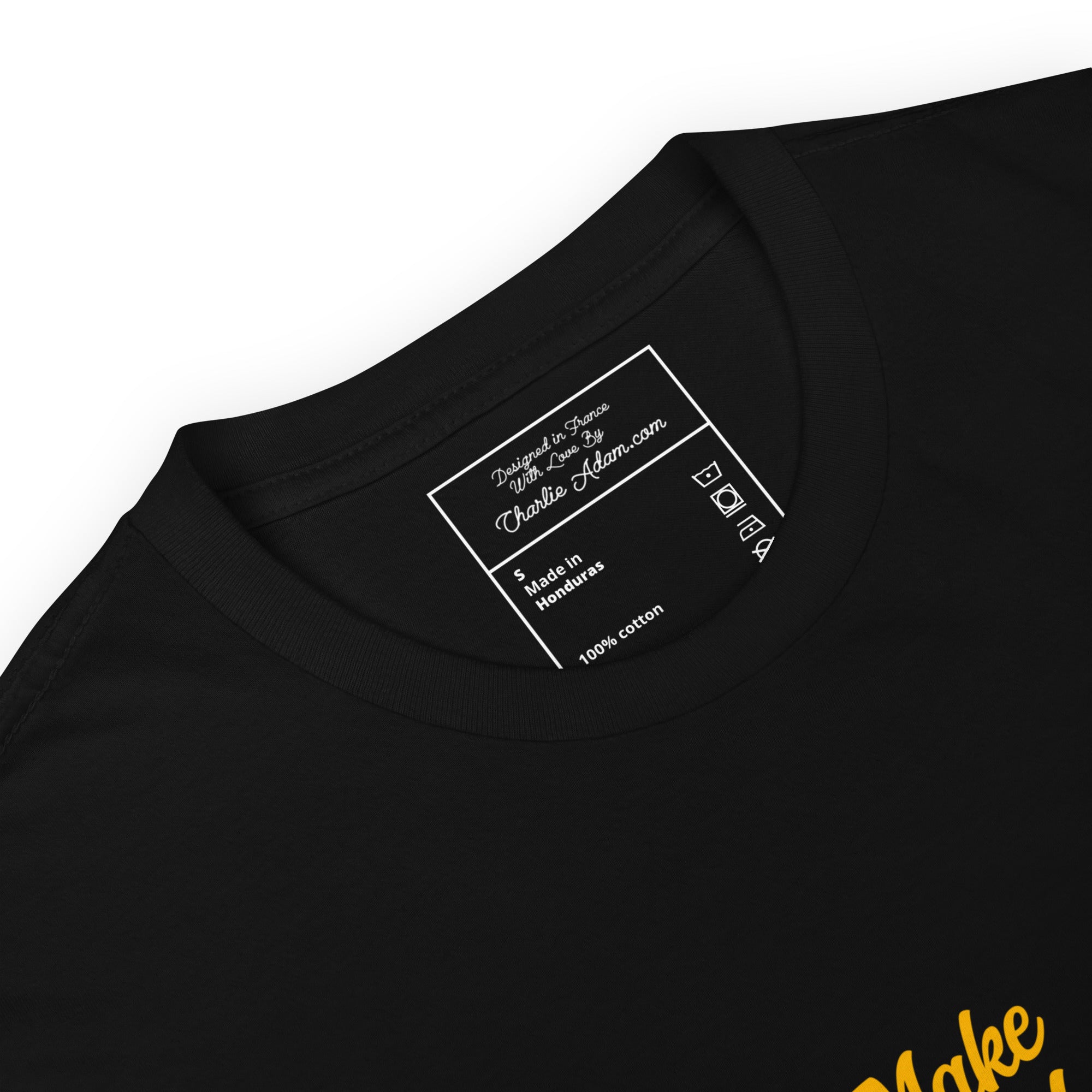 T-shirt softstyle en coton Make Bouillabaisse Not War Text Only Gold