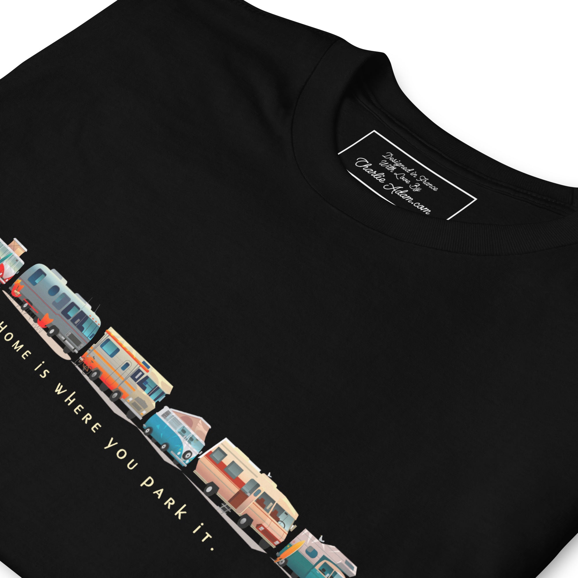 T-shirt softstyle en coton Vintage Campers: Home is where you park it sur couleurs foncées