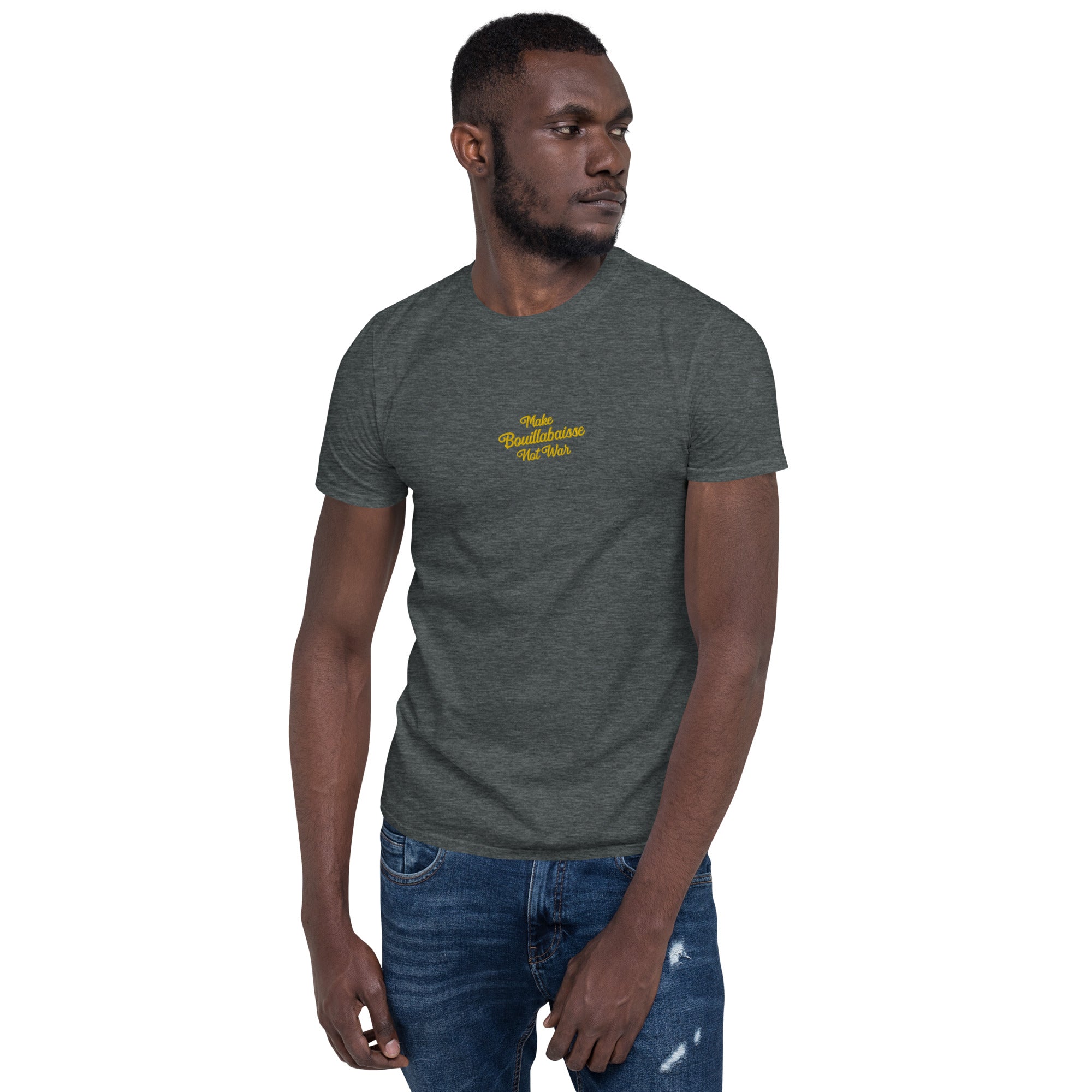 T-shirt softstyle en coton Make Bouillabaisse Not War brodé