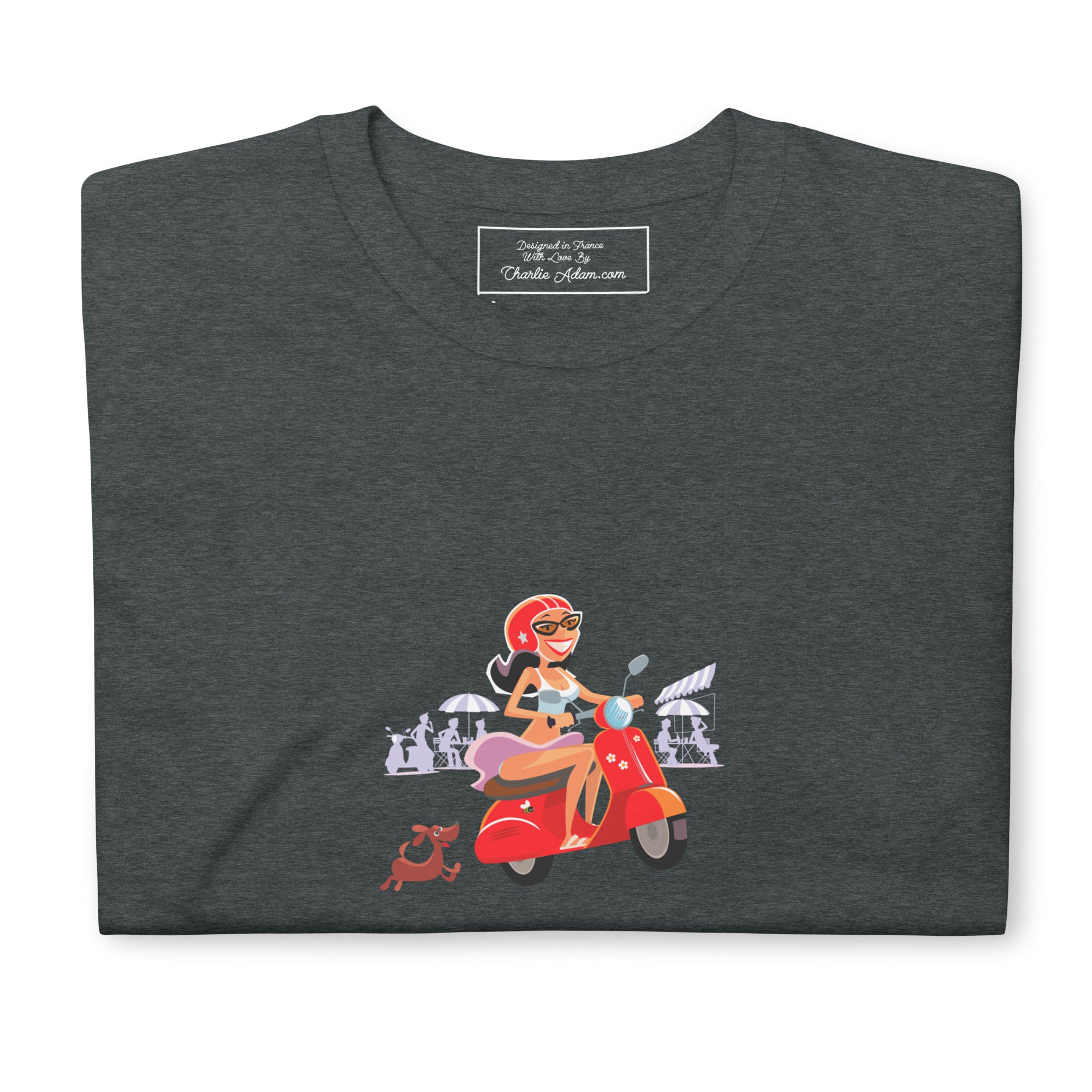 Softstyle Cotton T-Shirt Vespa Girl in St Tropez