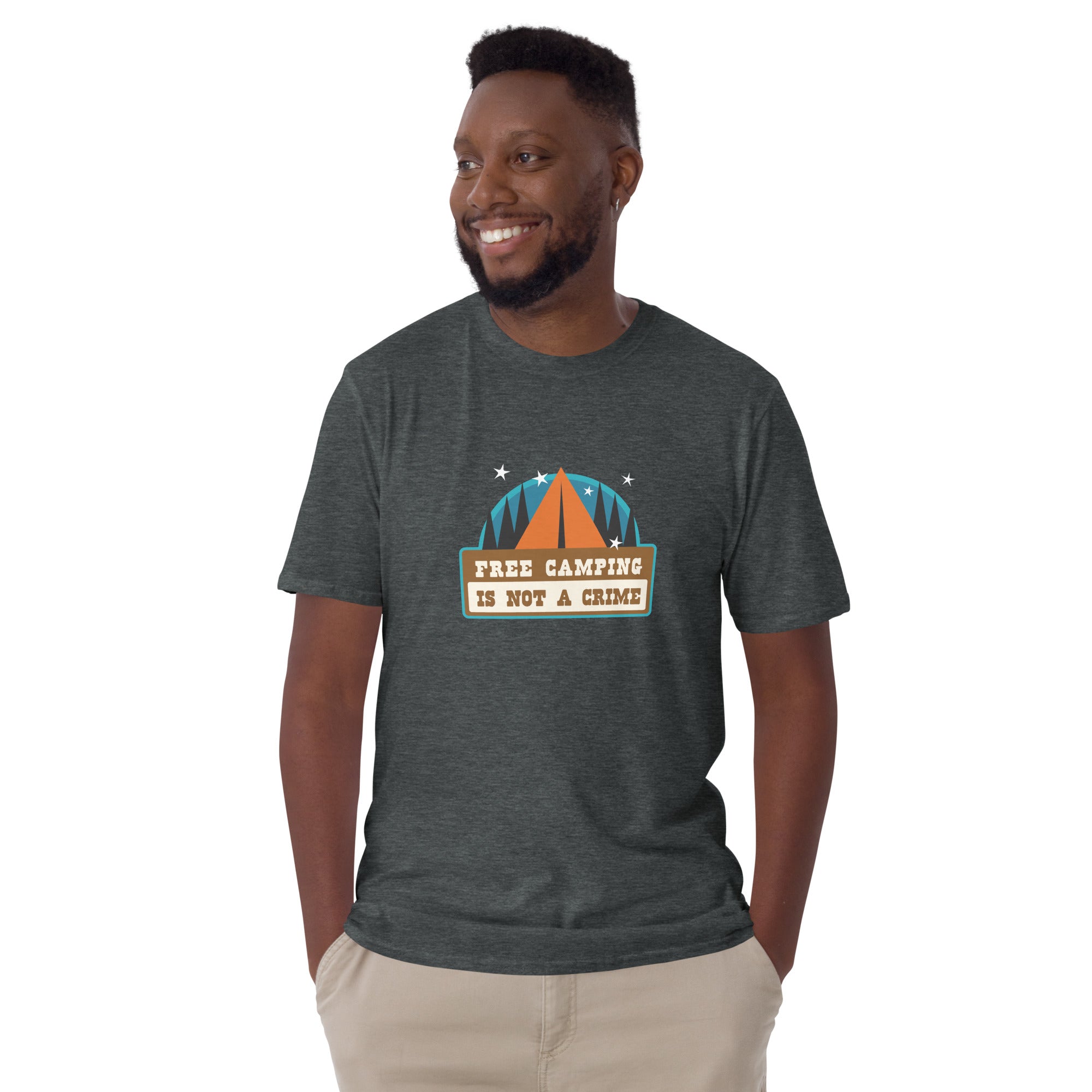 Softstyle Cotton T-Shirt Free camping is not a crime graphic