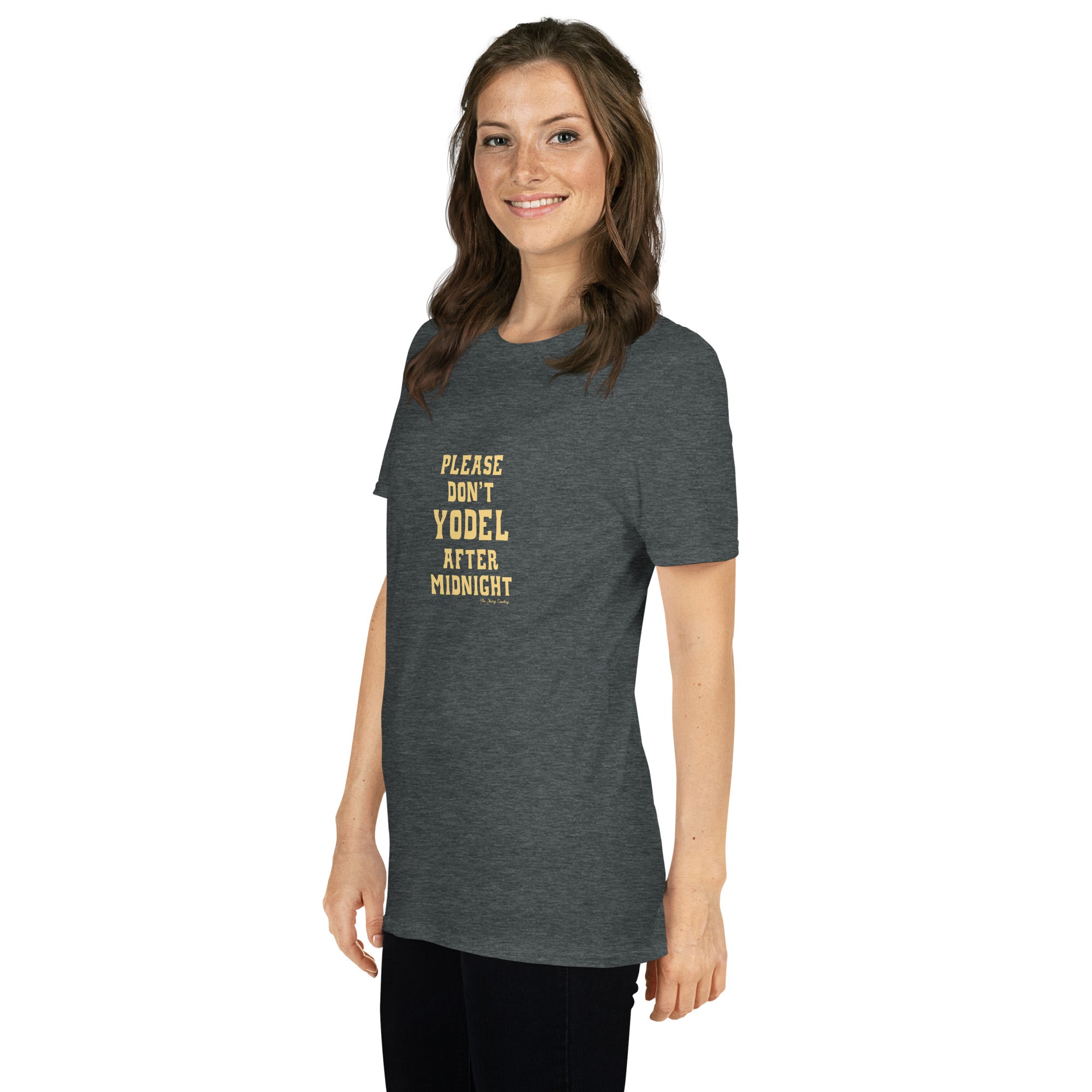 Softstyle Cotton T-Shirt Don't Yodel After Midnight on dark colors