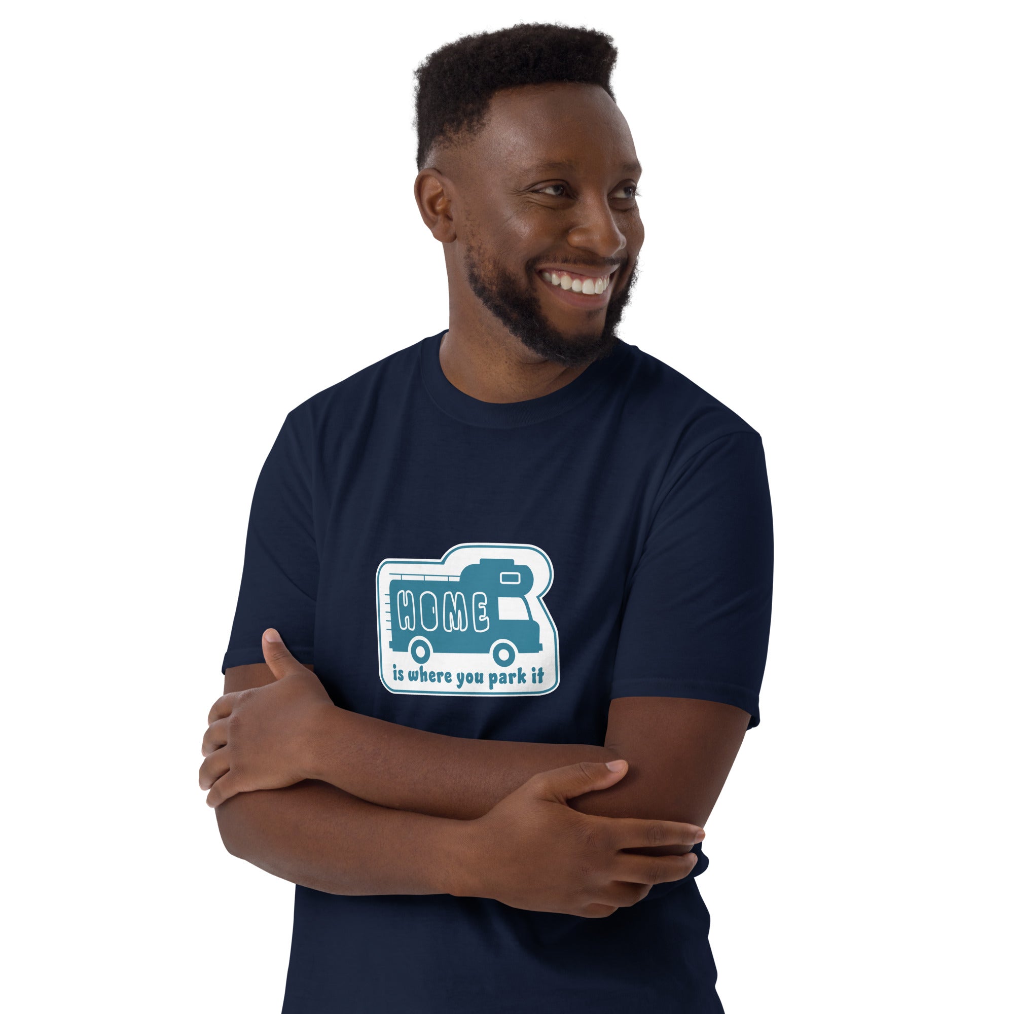 T-shirt softstyle en coton Blue Camper Van Home is where you park it