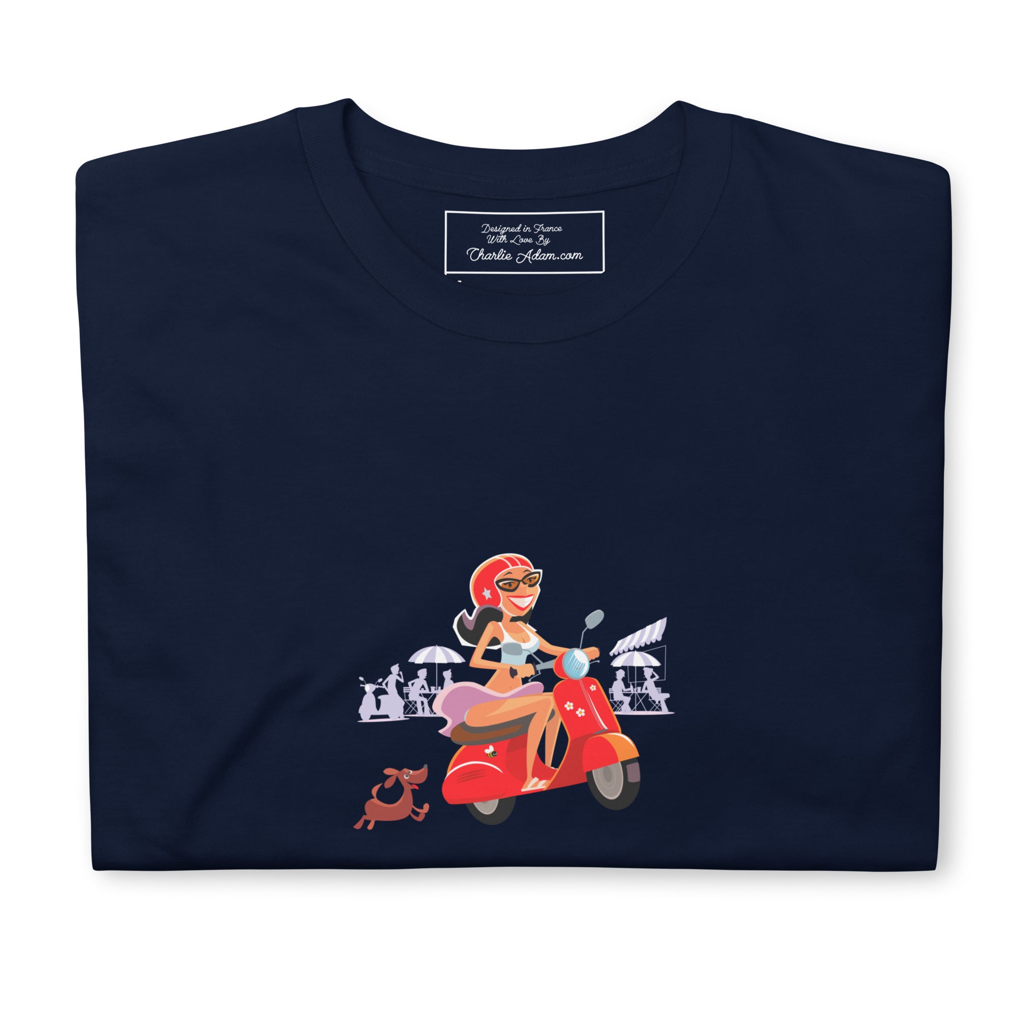 Softstyle Cotton T-Shirt Vespa Girl in St Tropez