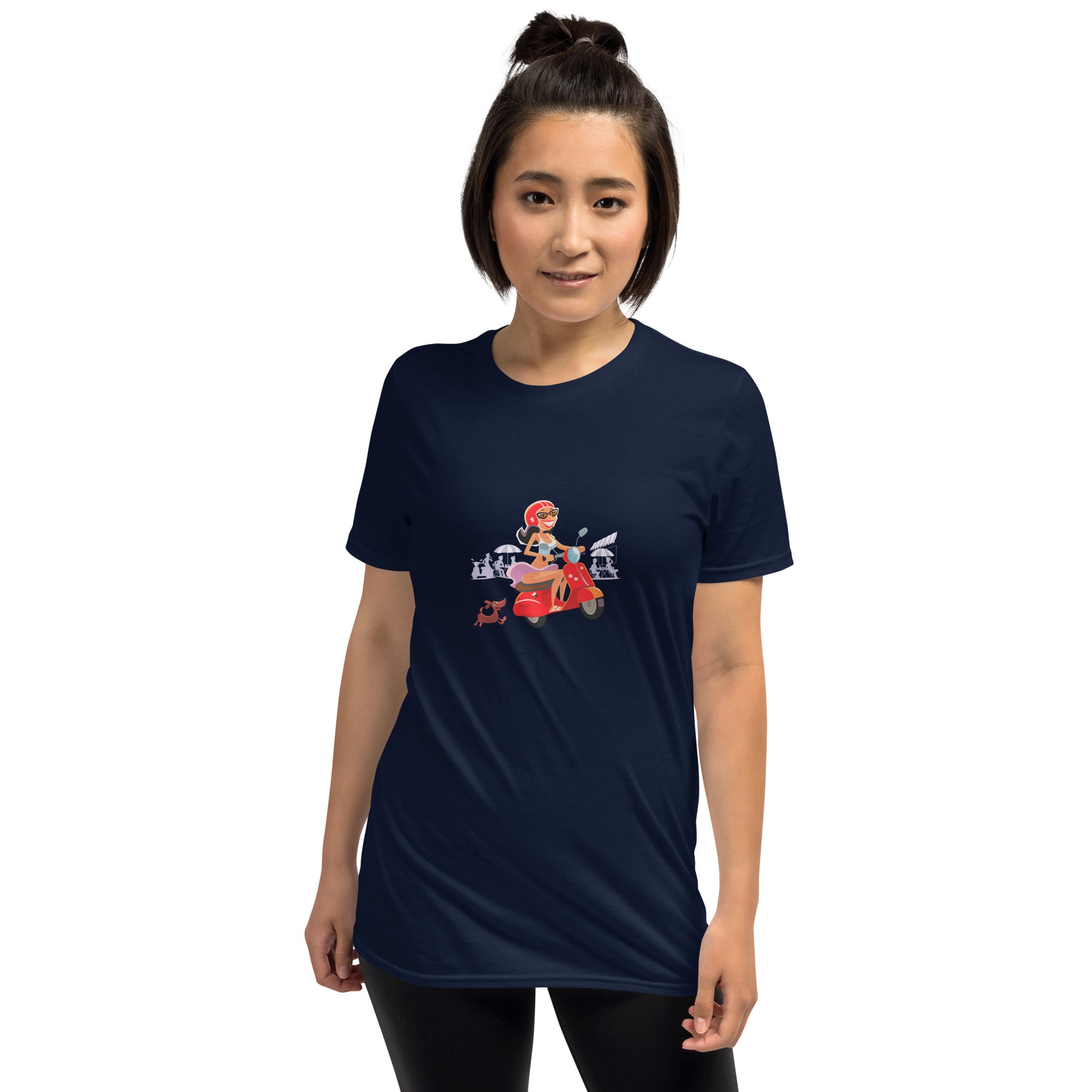 T-shirt softstyle en coton Vespa Girl in St Tropez