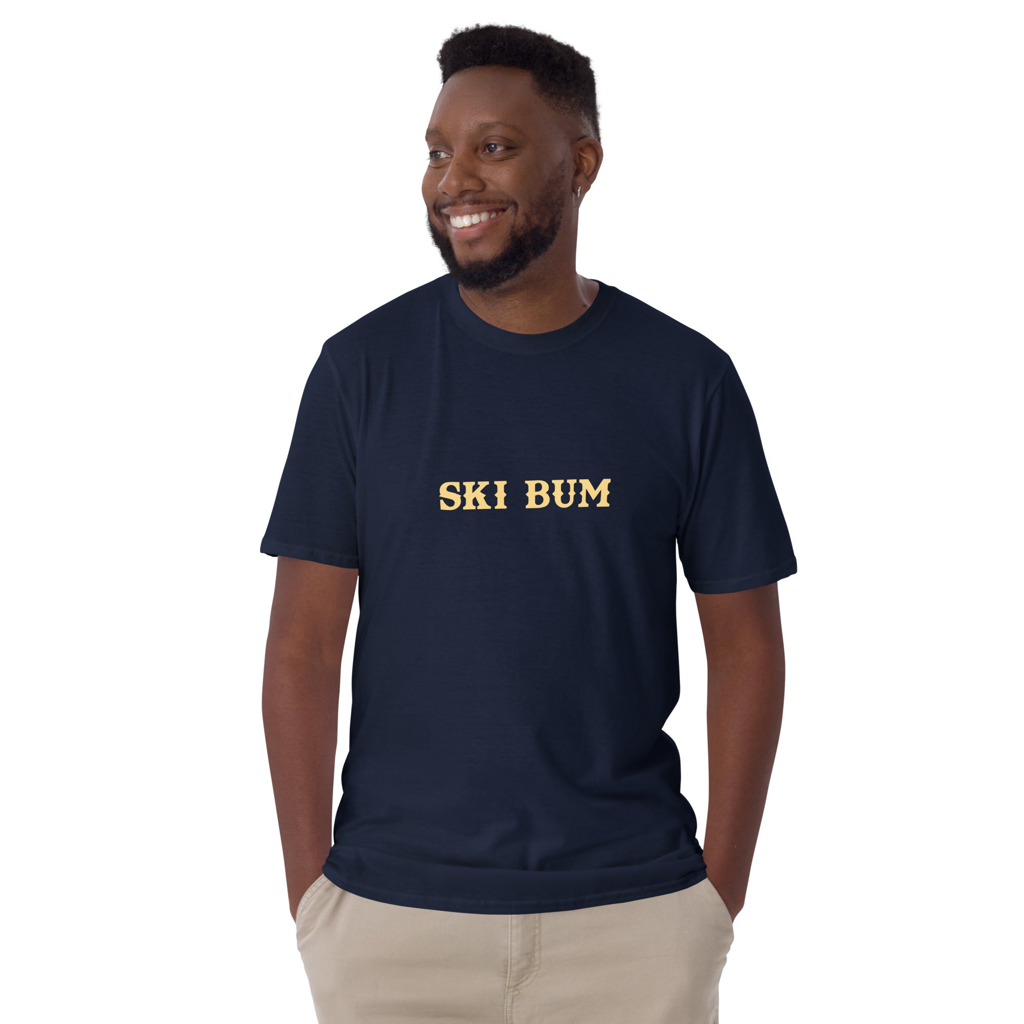 Softstyle Cotton T-Shirt Ski Bum light text