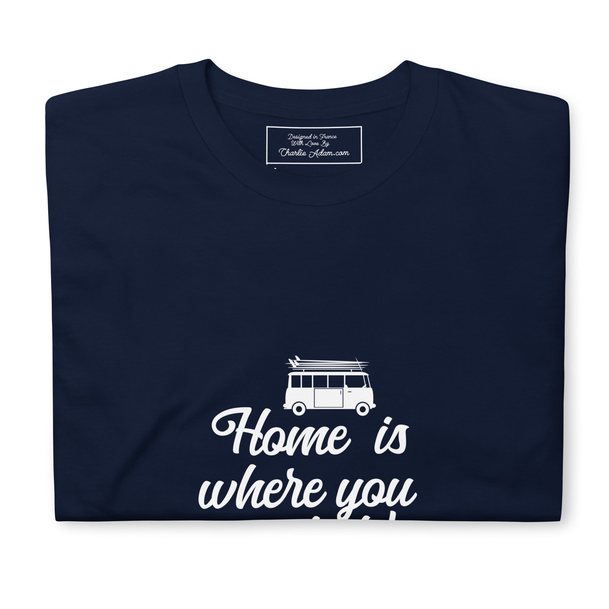 T-shirt softstyle en coton White Surf Combi Home is where you park it