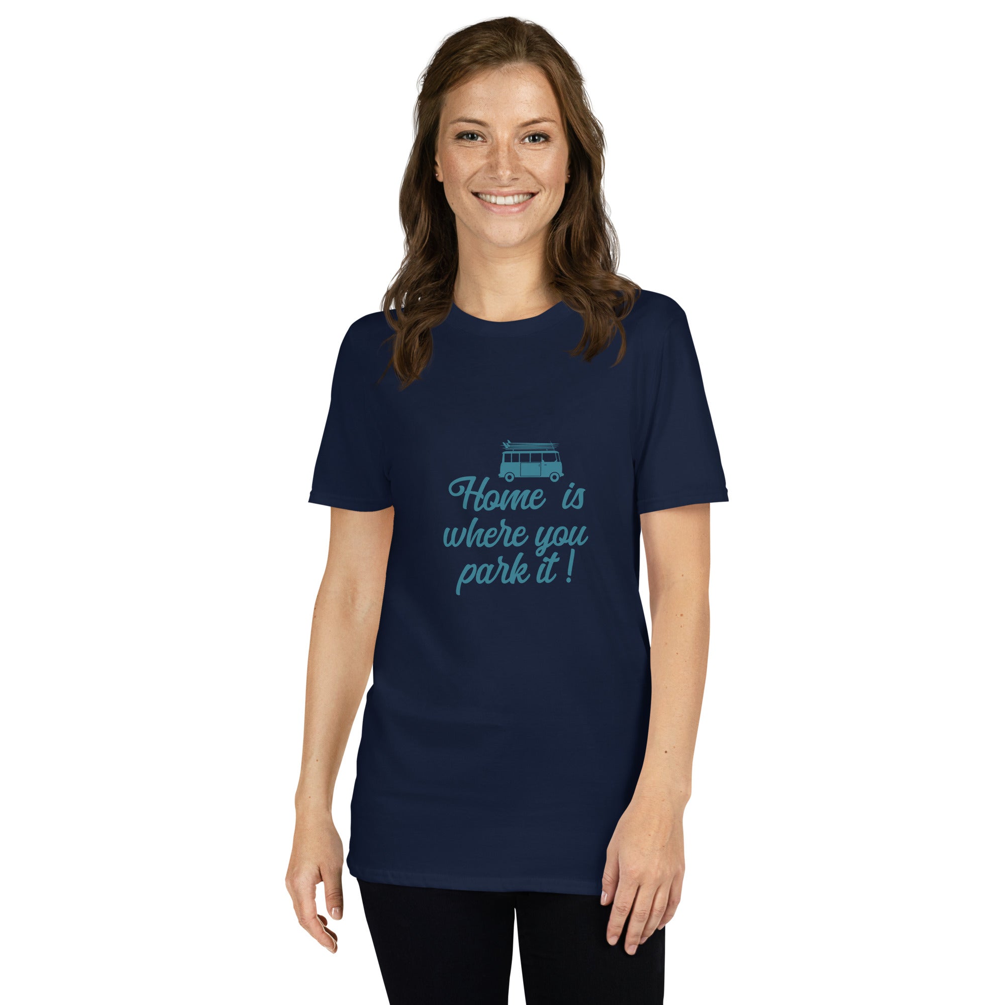 Softstyle Cotton T-Shirt Blue Surf Combi Home is where you park it