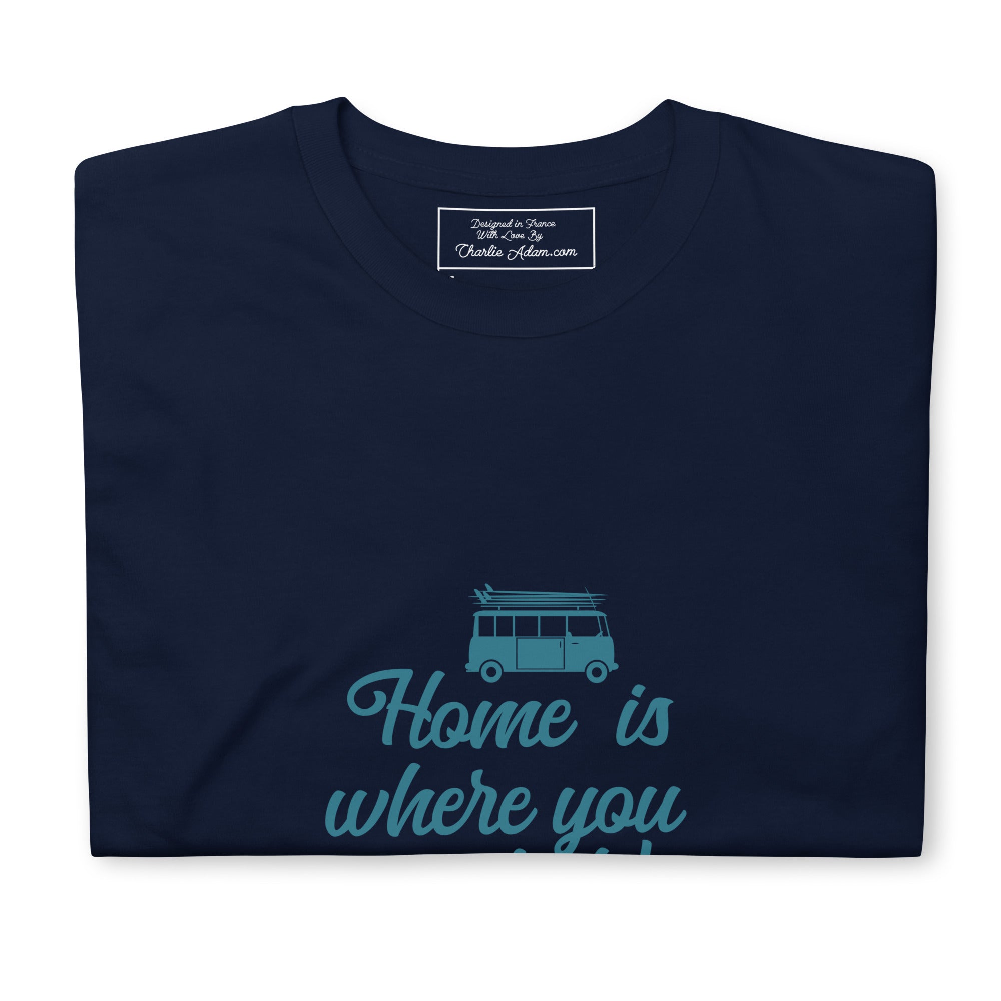 Softstyle Cotton T-Shirt Blue Surf Combi Home is where you park it