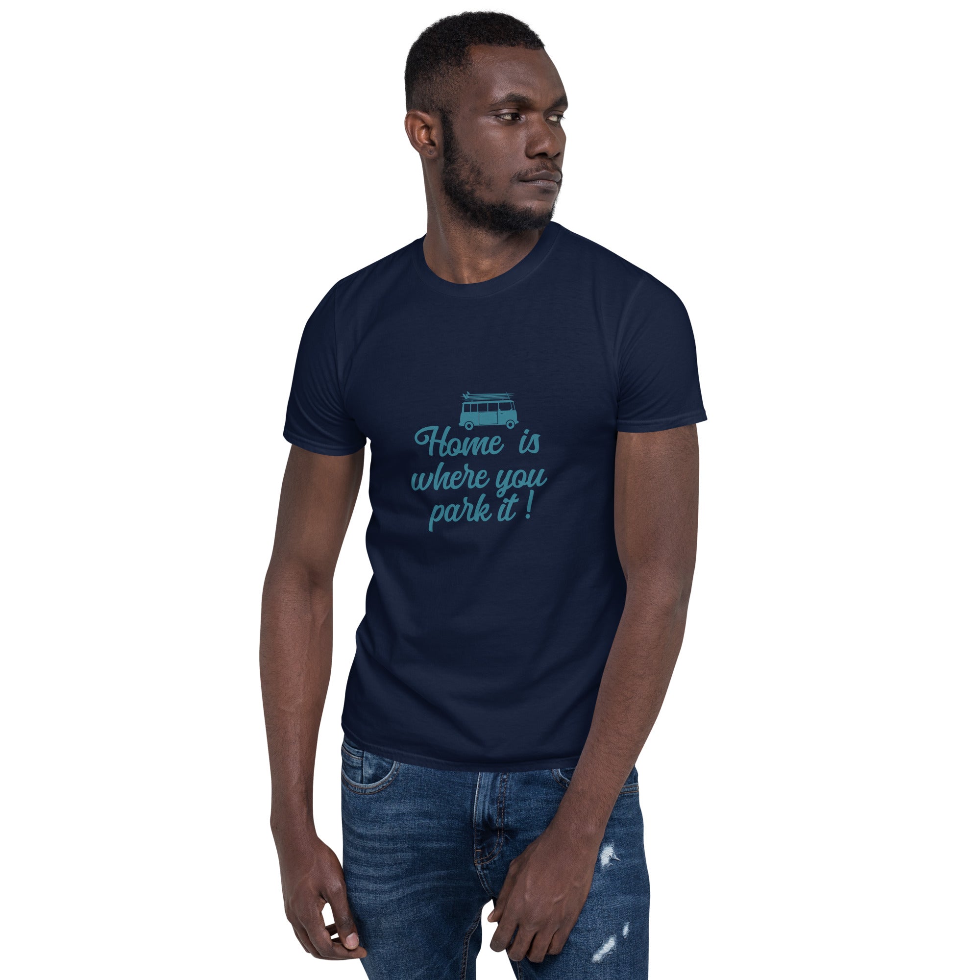 Softstyle Cotton T-Shirt Blue Surf Combi Home is where you park it