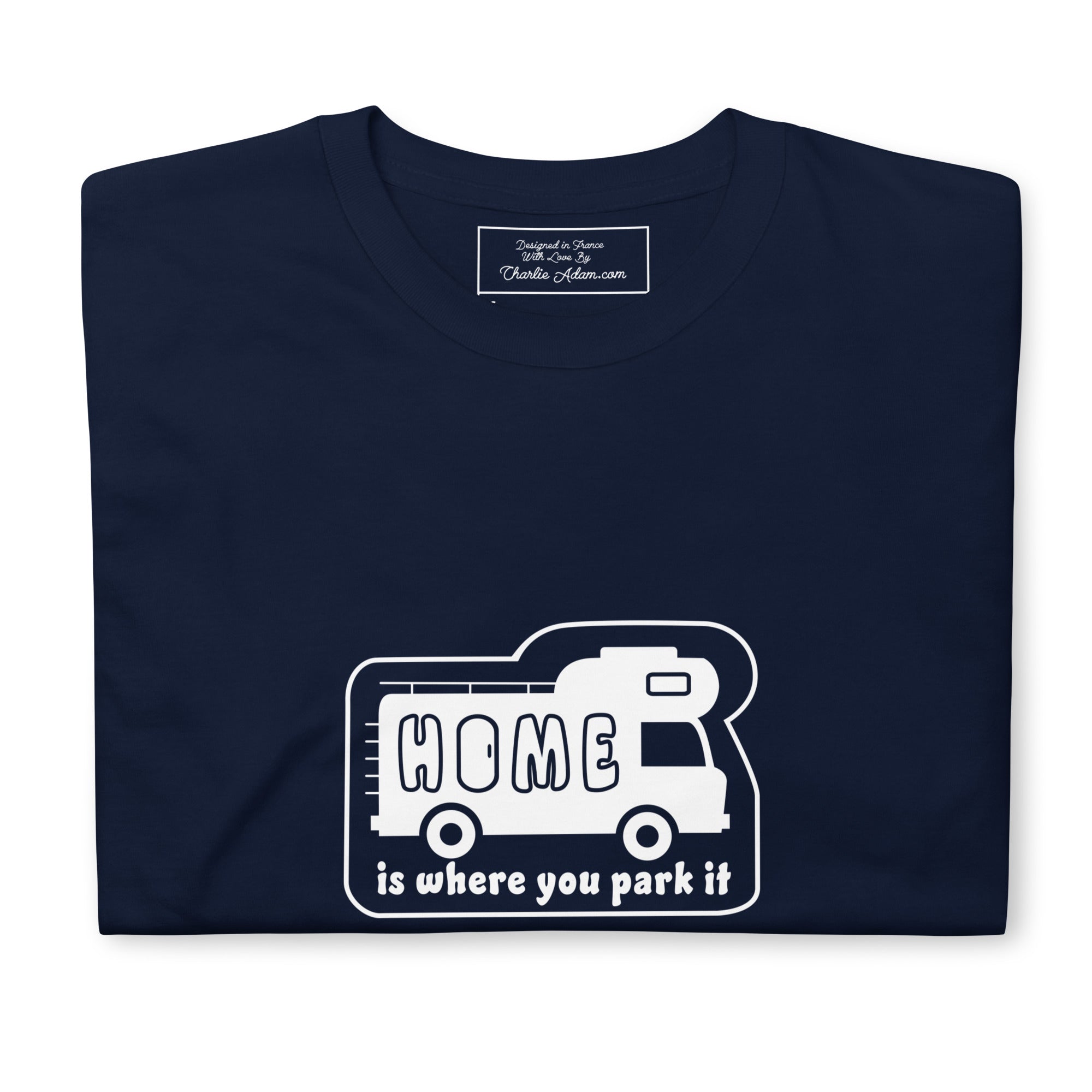 T-shirt softstyle en coton White Camper Van Home is where you park it