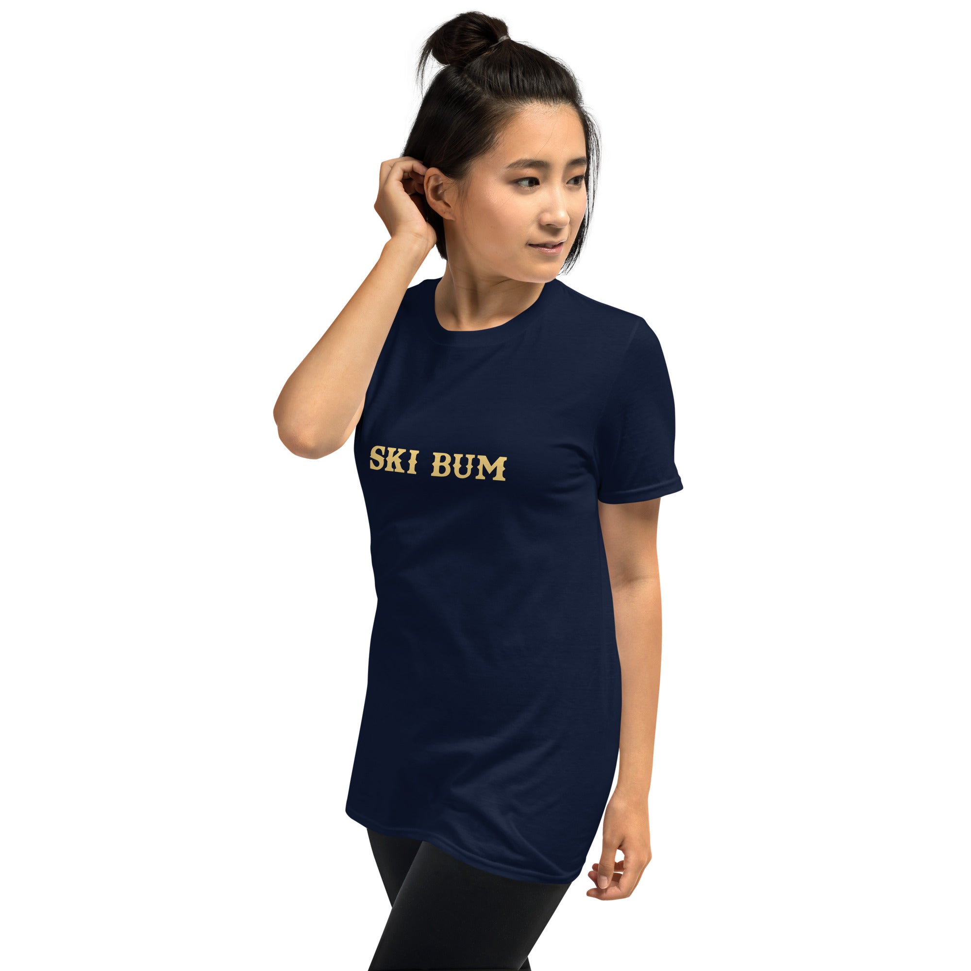 Softstyle Cotton T-Shirt Ski Bum light text