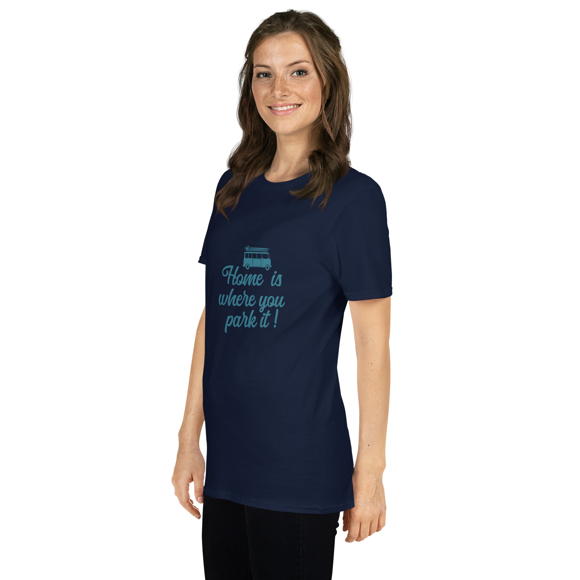 Softstyle Cotton T-Shirt Blue Surf Combi Home is where you park it