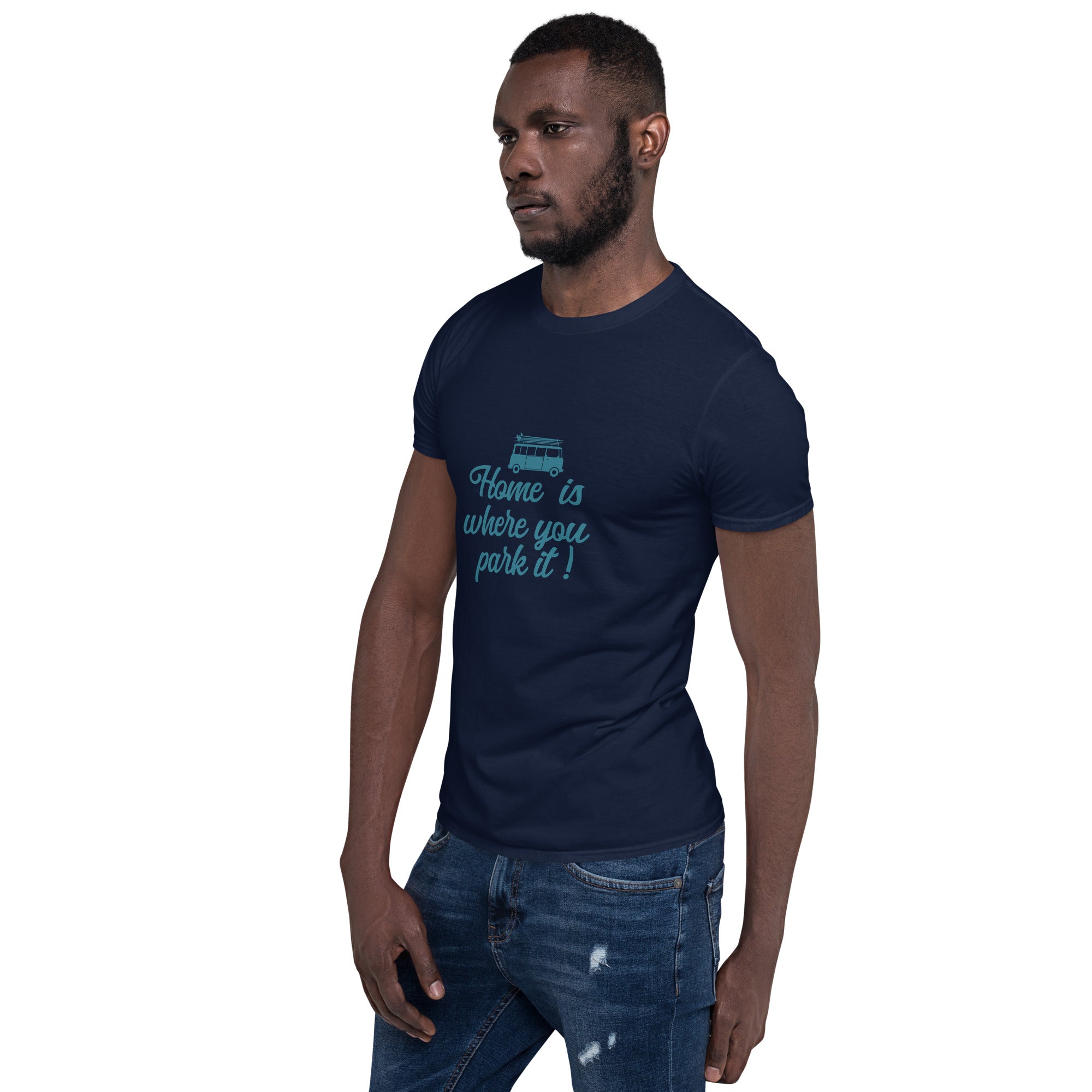 Softstyle Cotton T-Shirt Blue Surf Combi Home is where you park it