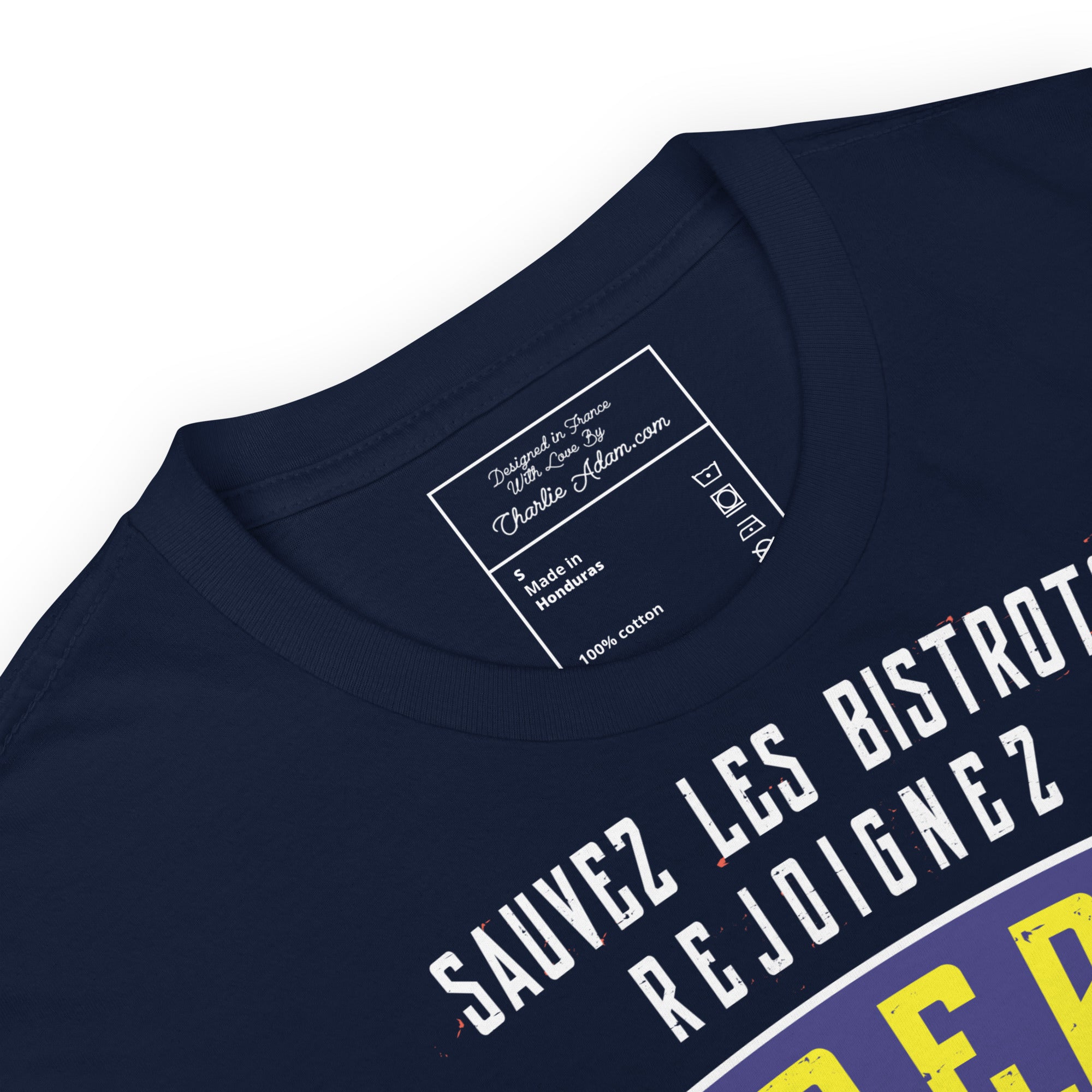 Softstyle Cotton T-Shirt Sauvez les Bistrots, rejoignez l'Apéro on dark colors