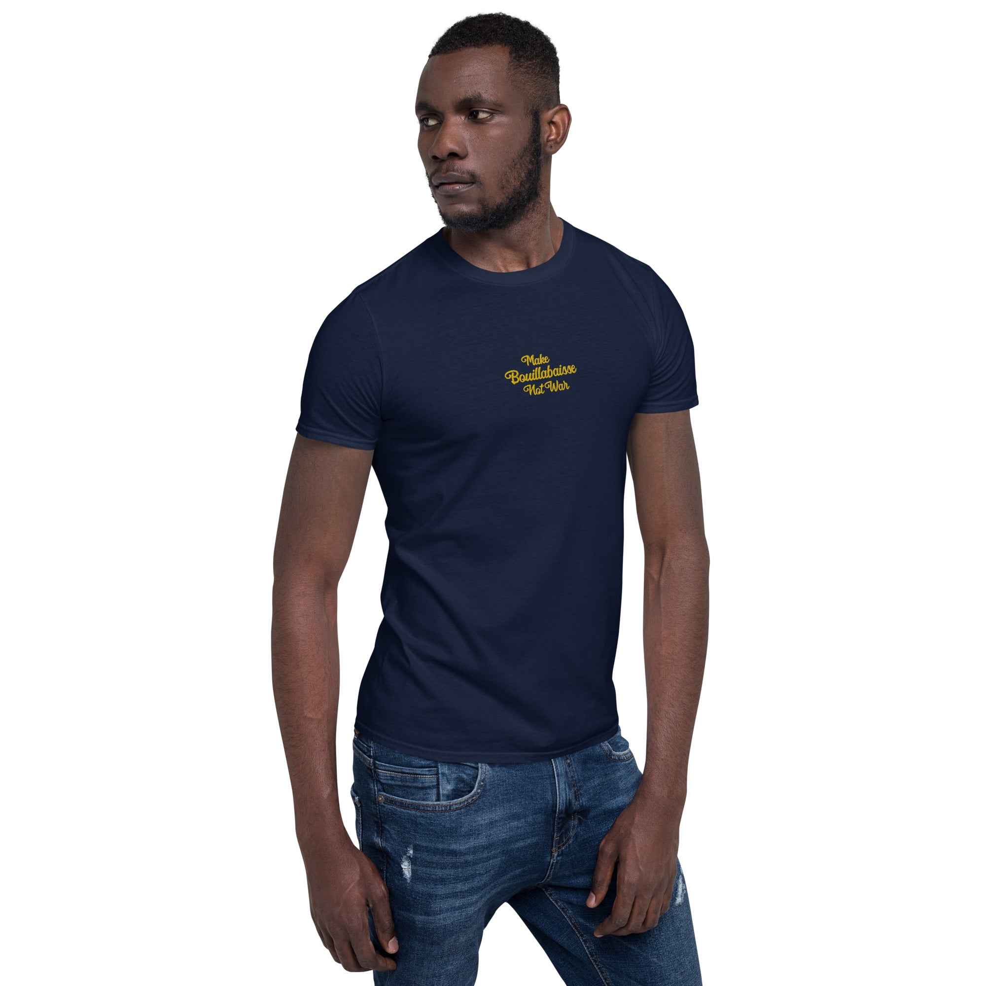 T-shirt softstyle en coton Make Bouillabaisse Not War brodé