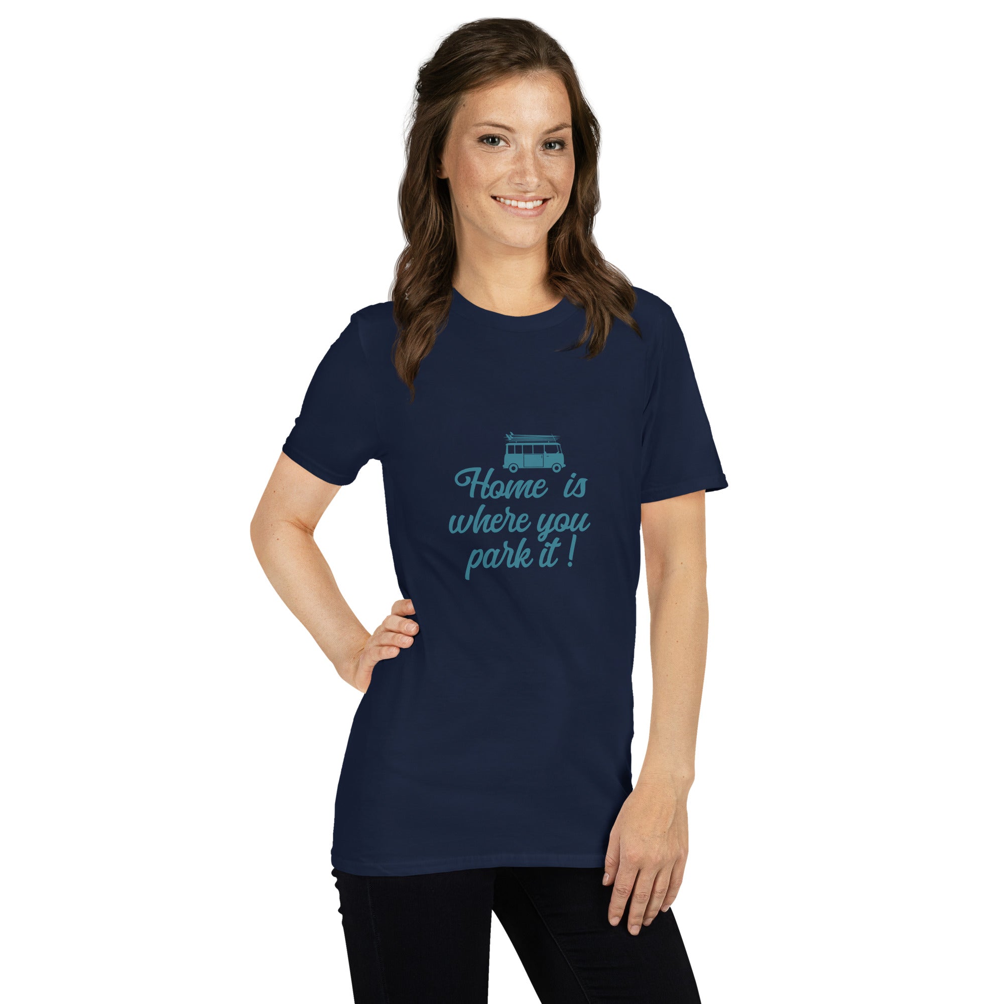 Softstyle Cotton T-Shirt Blue Surf Combi Home is where you park it