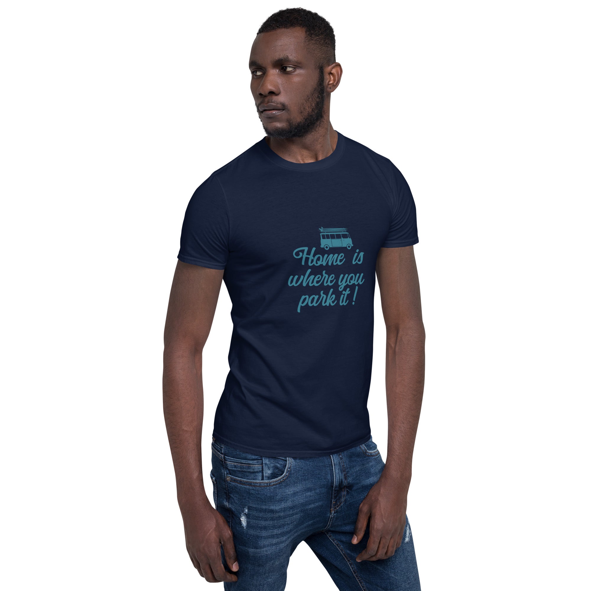 Softstyle Cotton T-Shirt Blue Surf Combi Home is where you park it