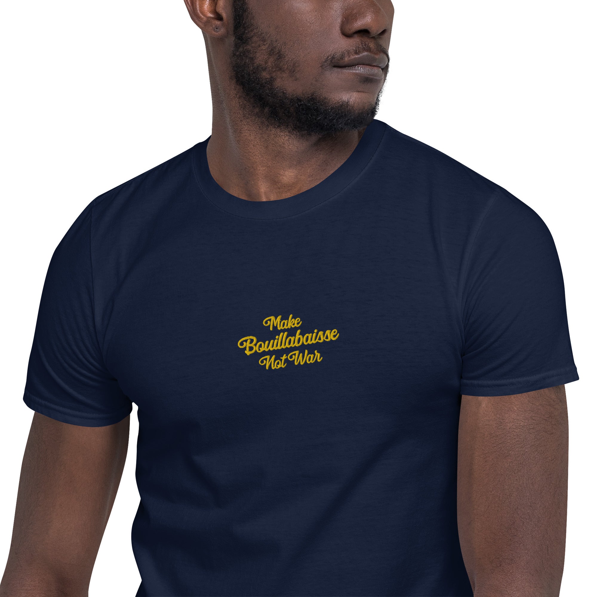 T-shirt softstyle en coton Make Bouillabaisse Not War brodé