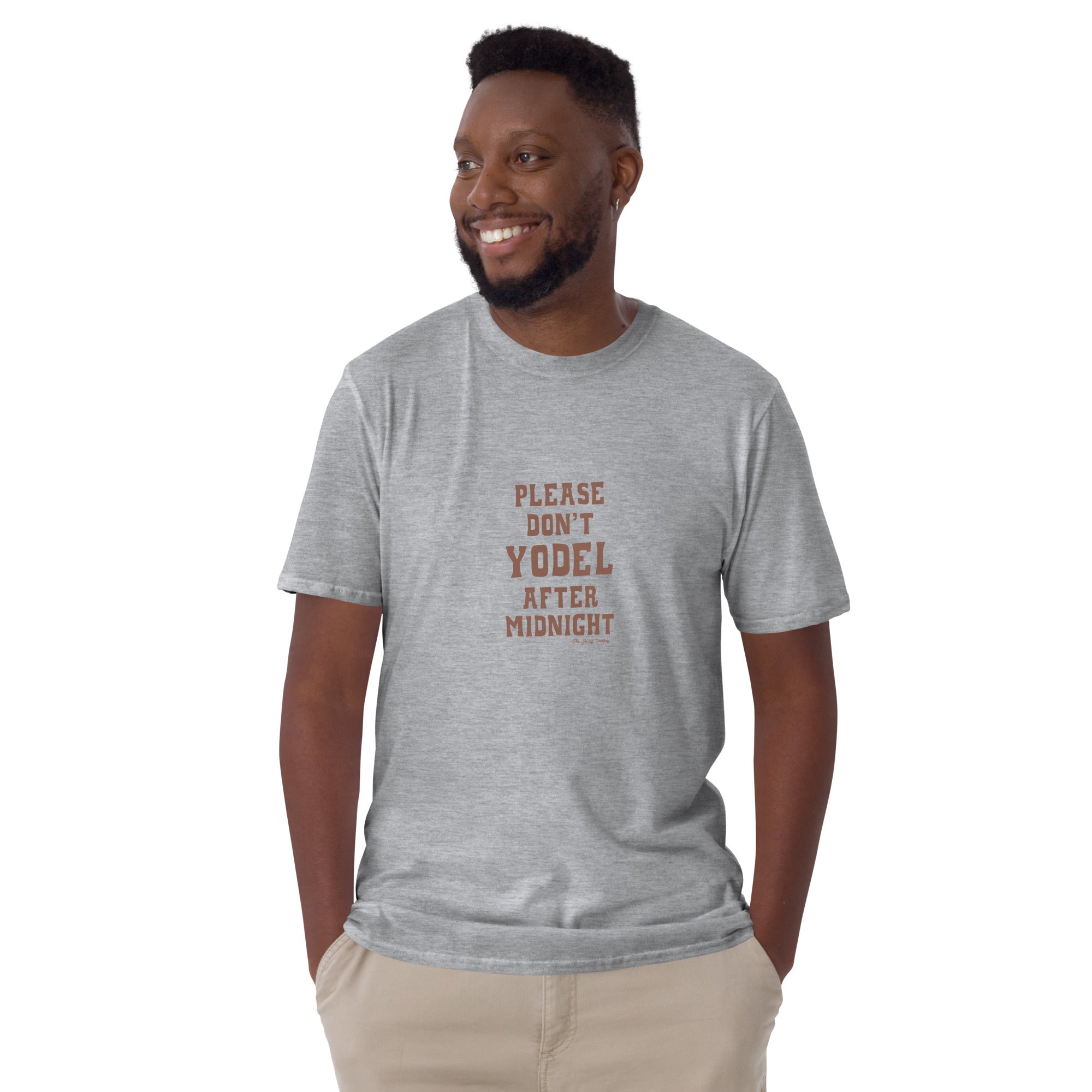 T-shirt softstyle en coton Don't Yodel After Midnight sur fond clair