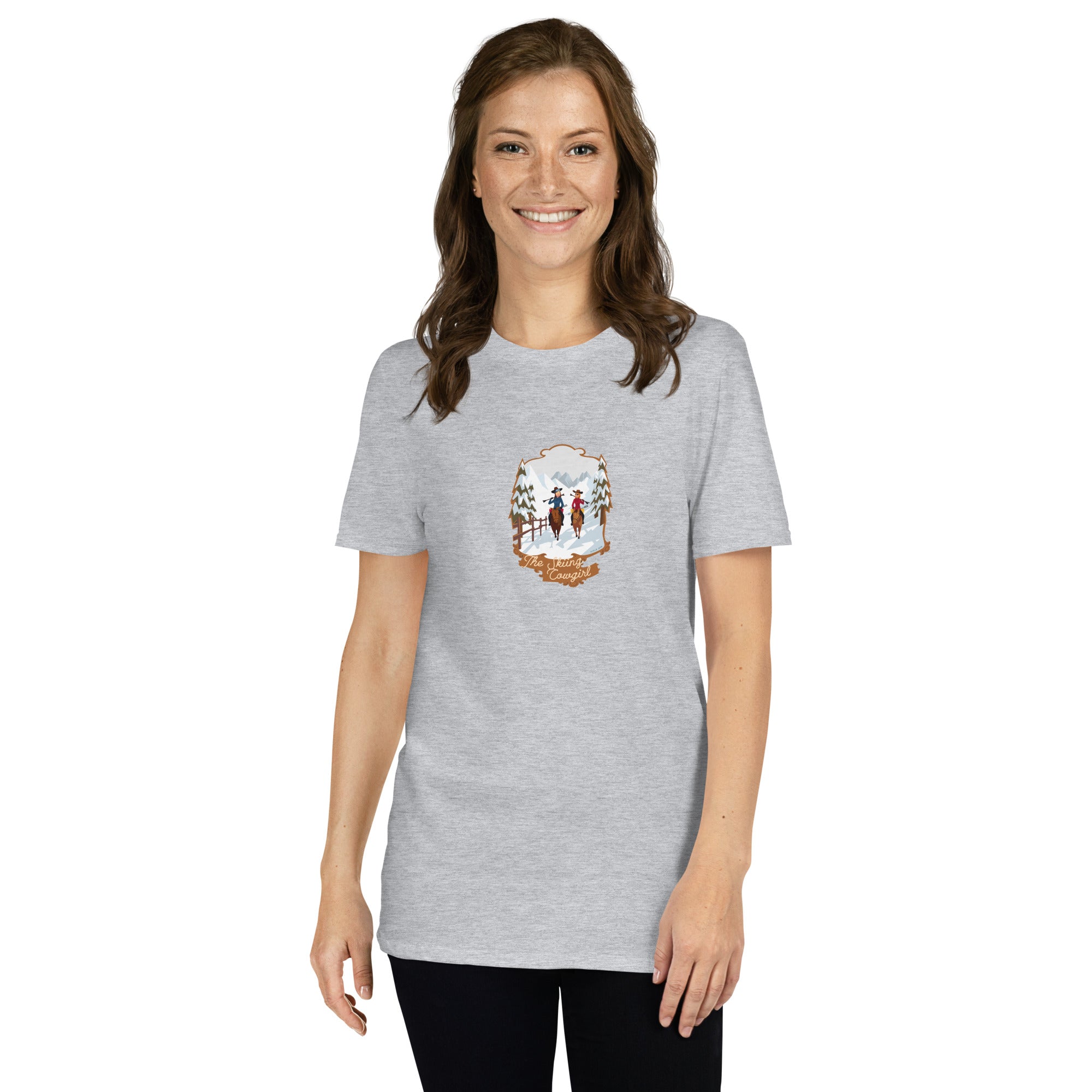 T-shirt softstyle en coton The Skiing Cowgirl (face & dos)