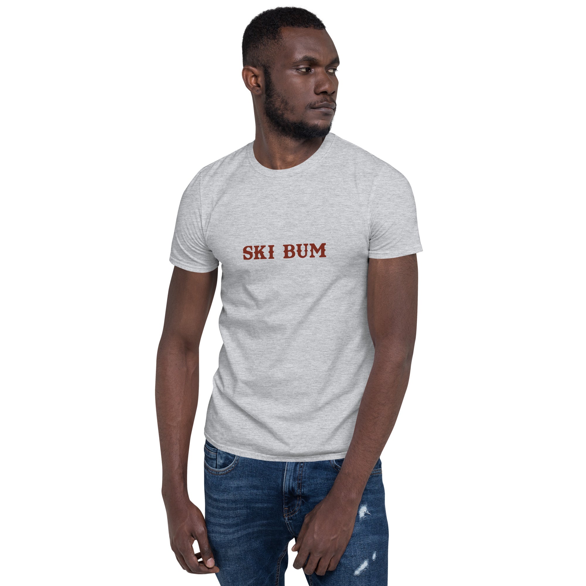 T-shirt softstyle en coton Ski Bum texte foncé