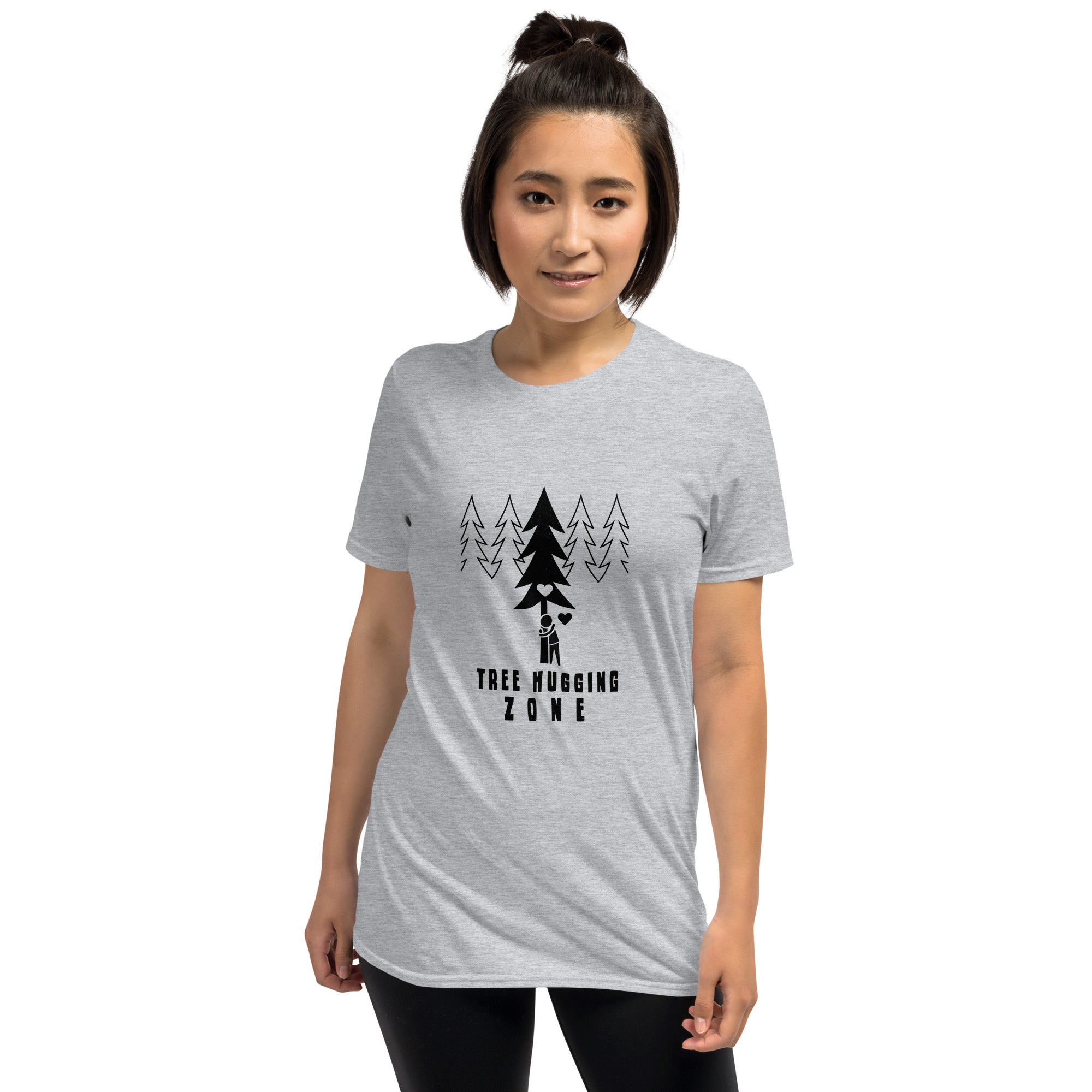Softstyle Cotton T-Shirt Tree hugging zone black