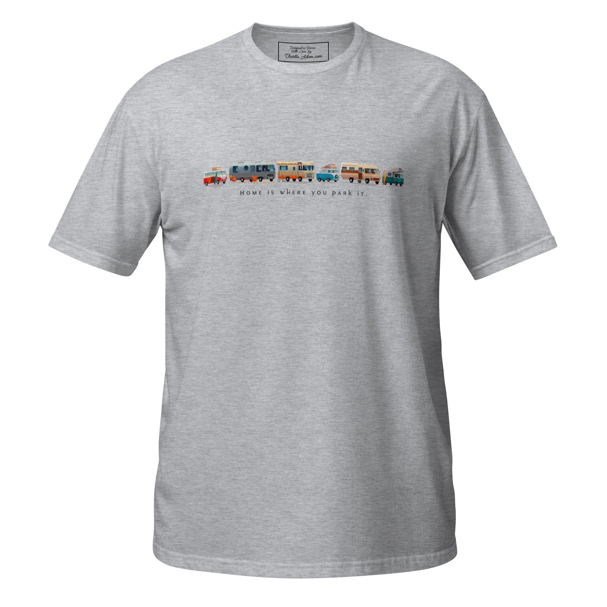 T-shirt softstyle en coton Vintage Campers: Home is where you park it sur couleurs claires