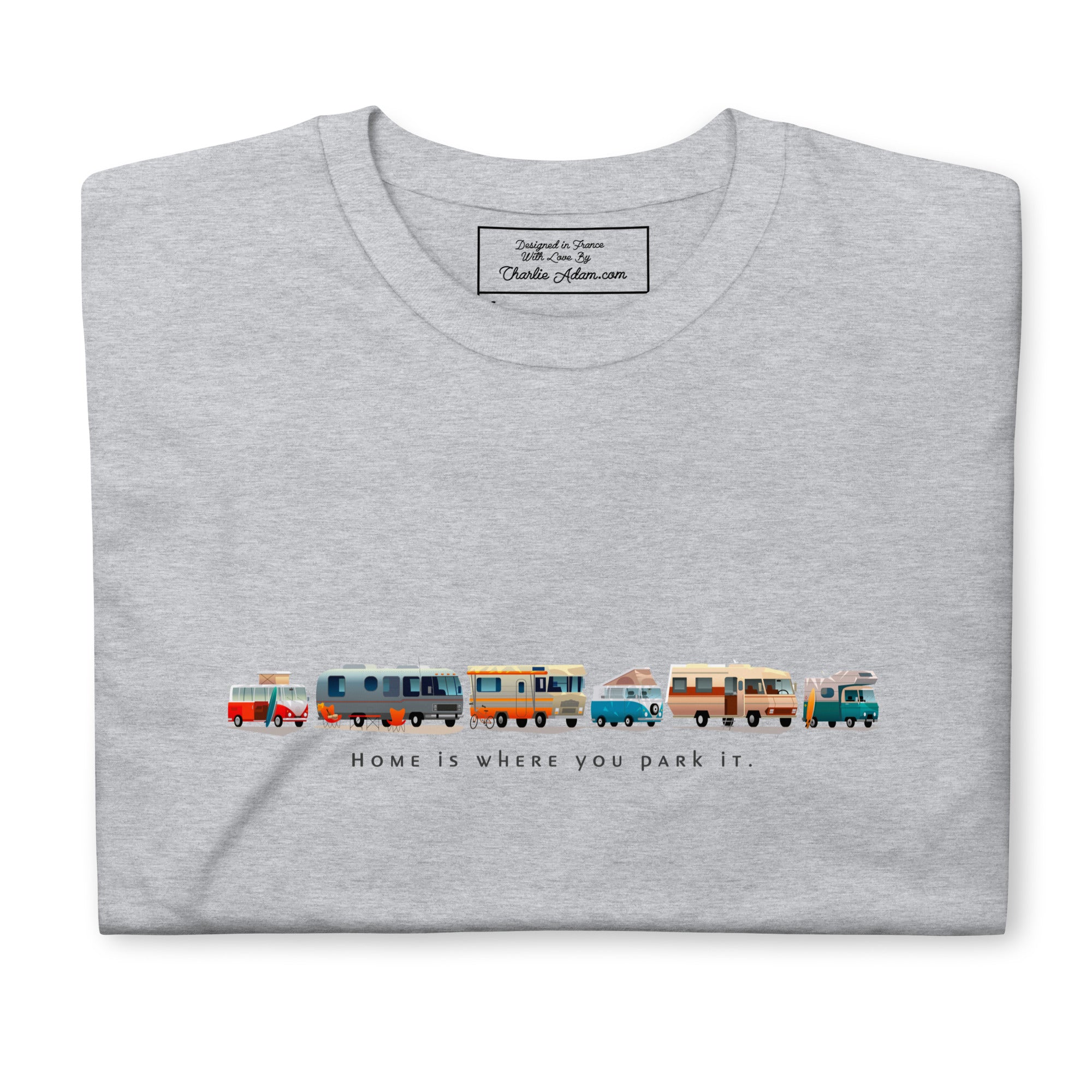 T-shirt softstyle en coton Vintage Campers: Home is where you park it sur couleurs claires