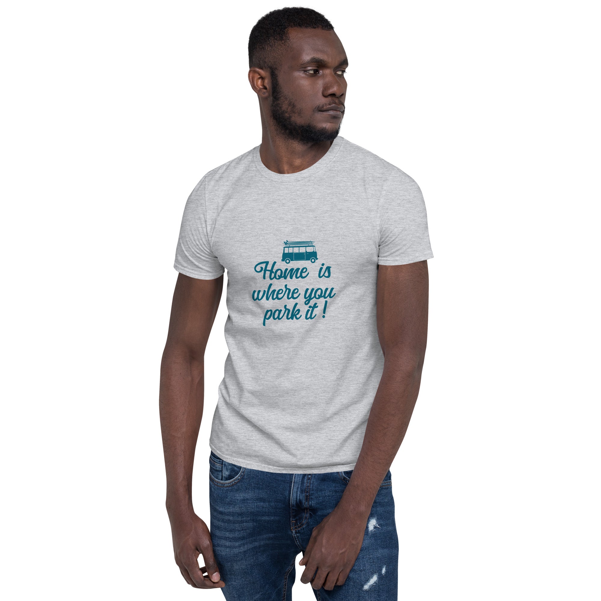 Softstyle Cotton T-Shirt Blue Surf Combi Home is where you park it