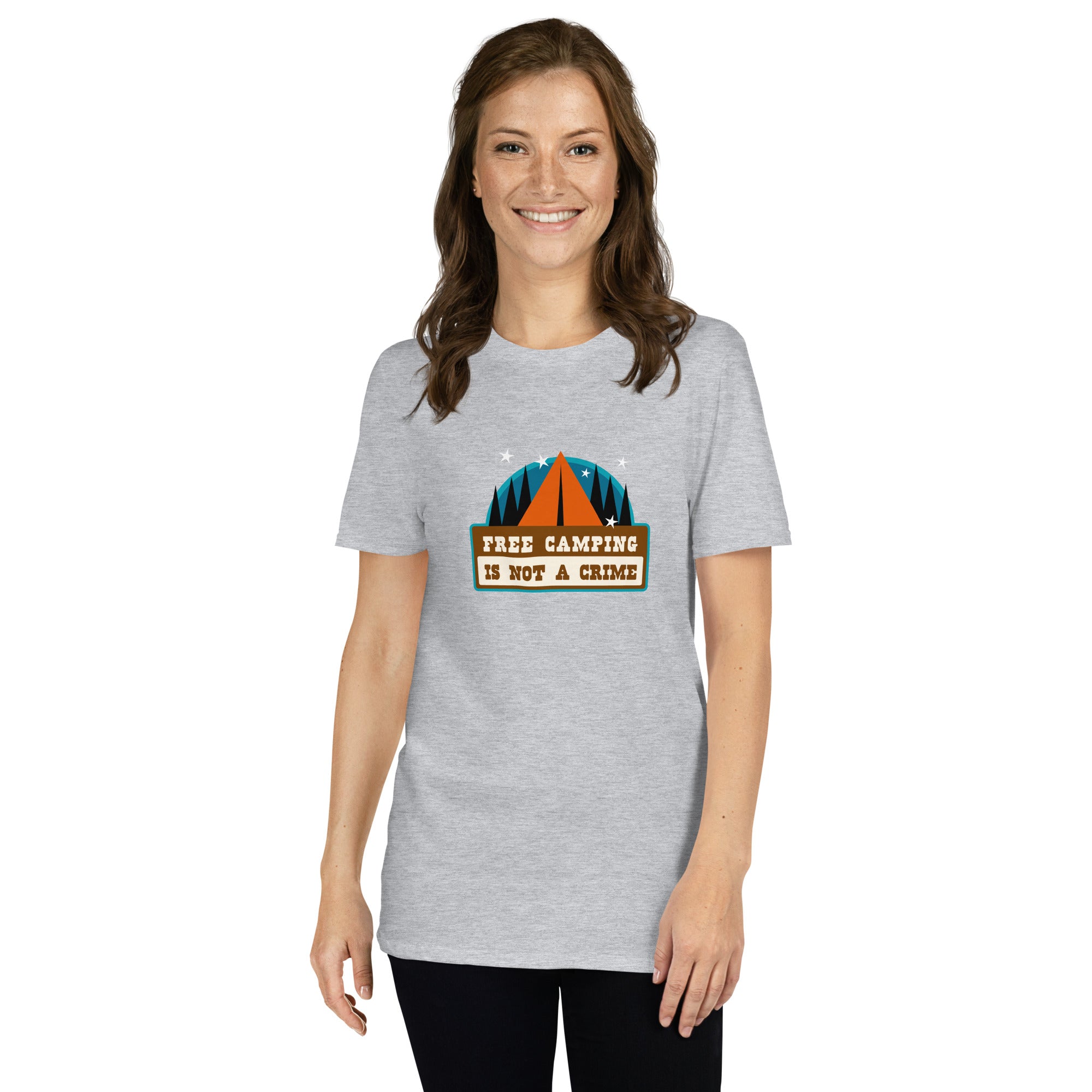 Softstyle Cotton T-Shirt Free camping is not a crime graphic