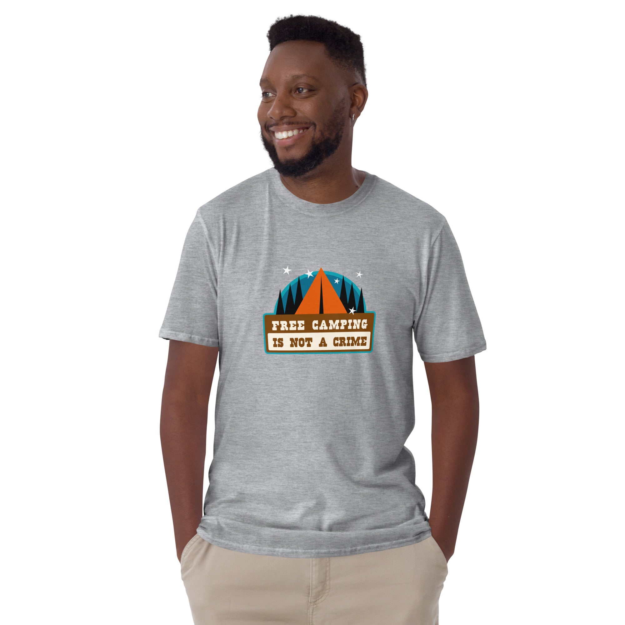 Softstyle Cotton T-Shirt Free camping is not a crime graphic