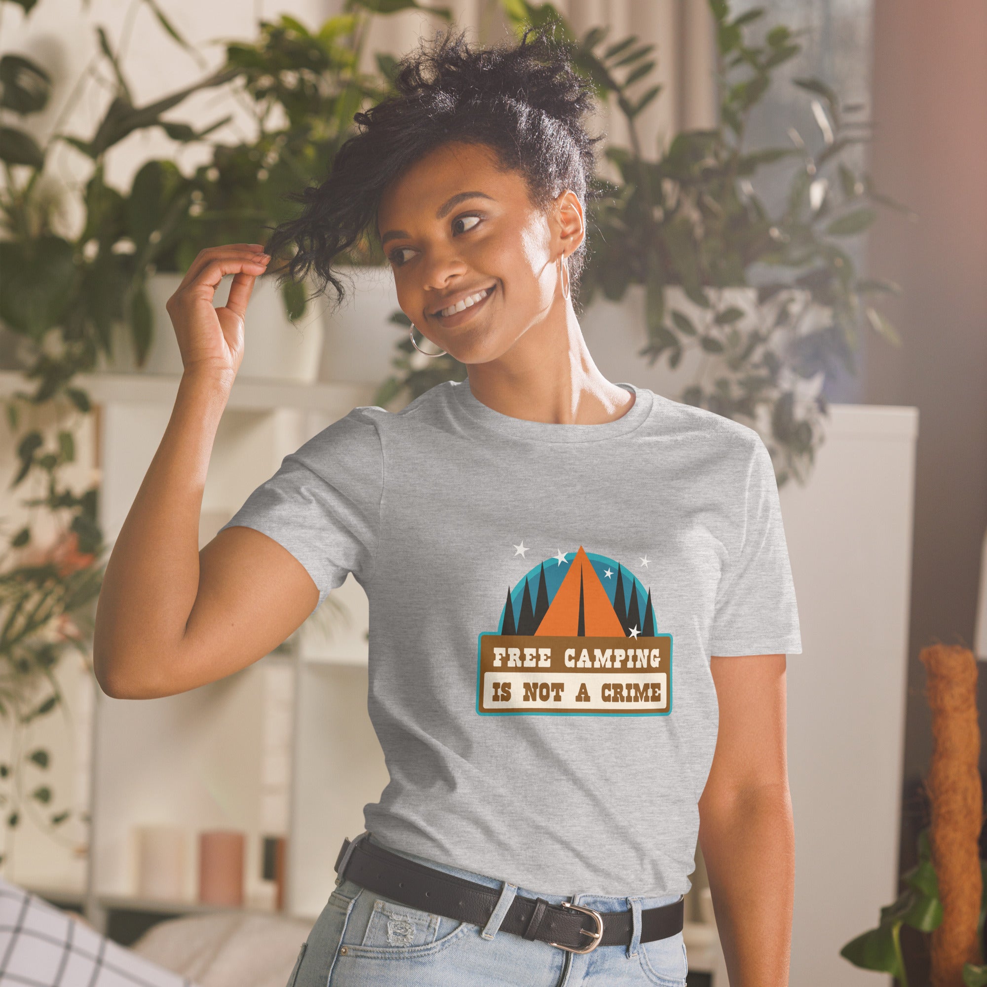 Softstyle Cotton T-Shirt Free camping is not a crime graphic